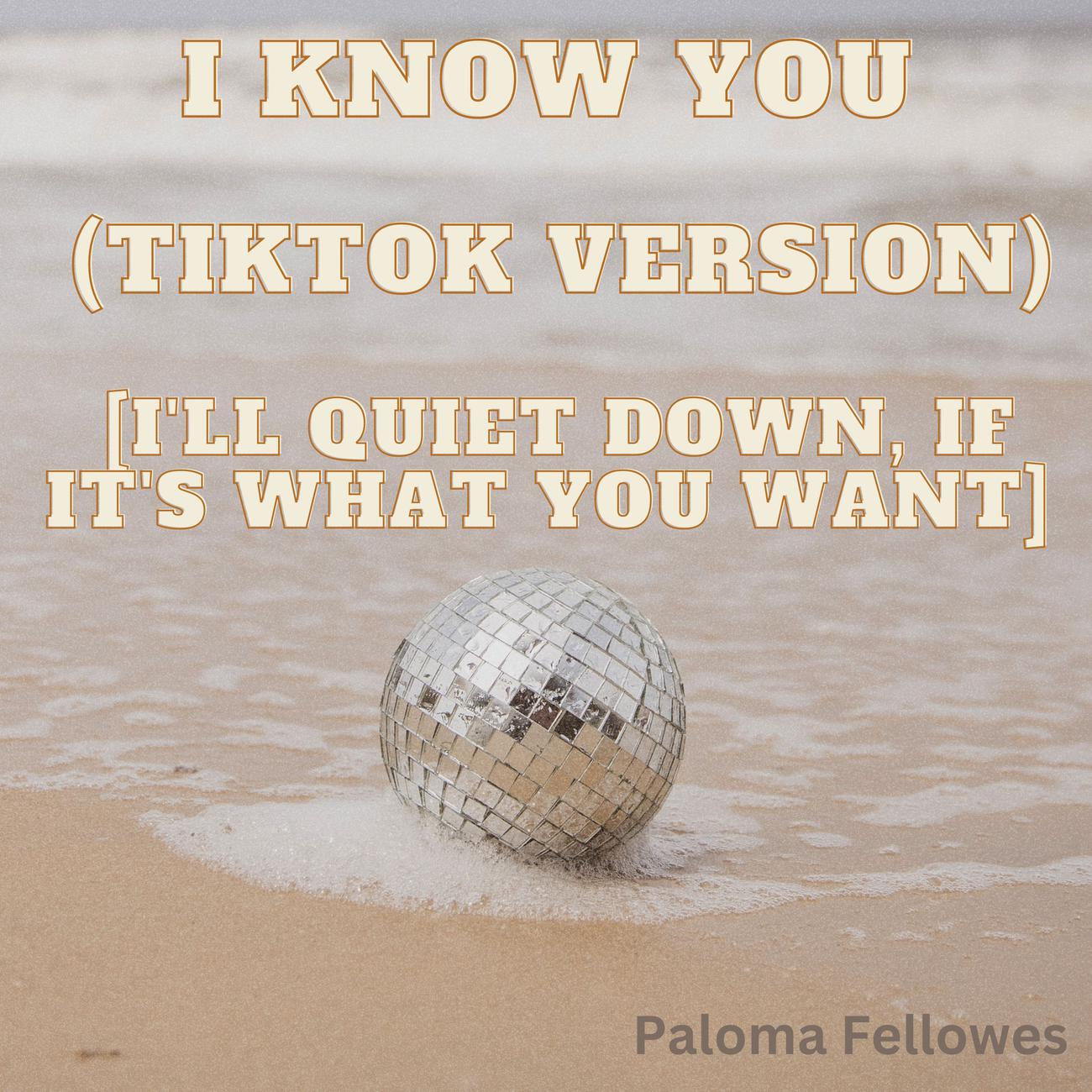 Постер альбома I Know You (TikTok Version) [I'll quiet down, if it's what you want]
