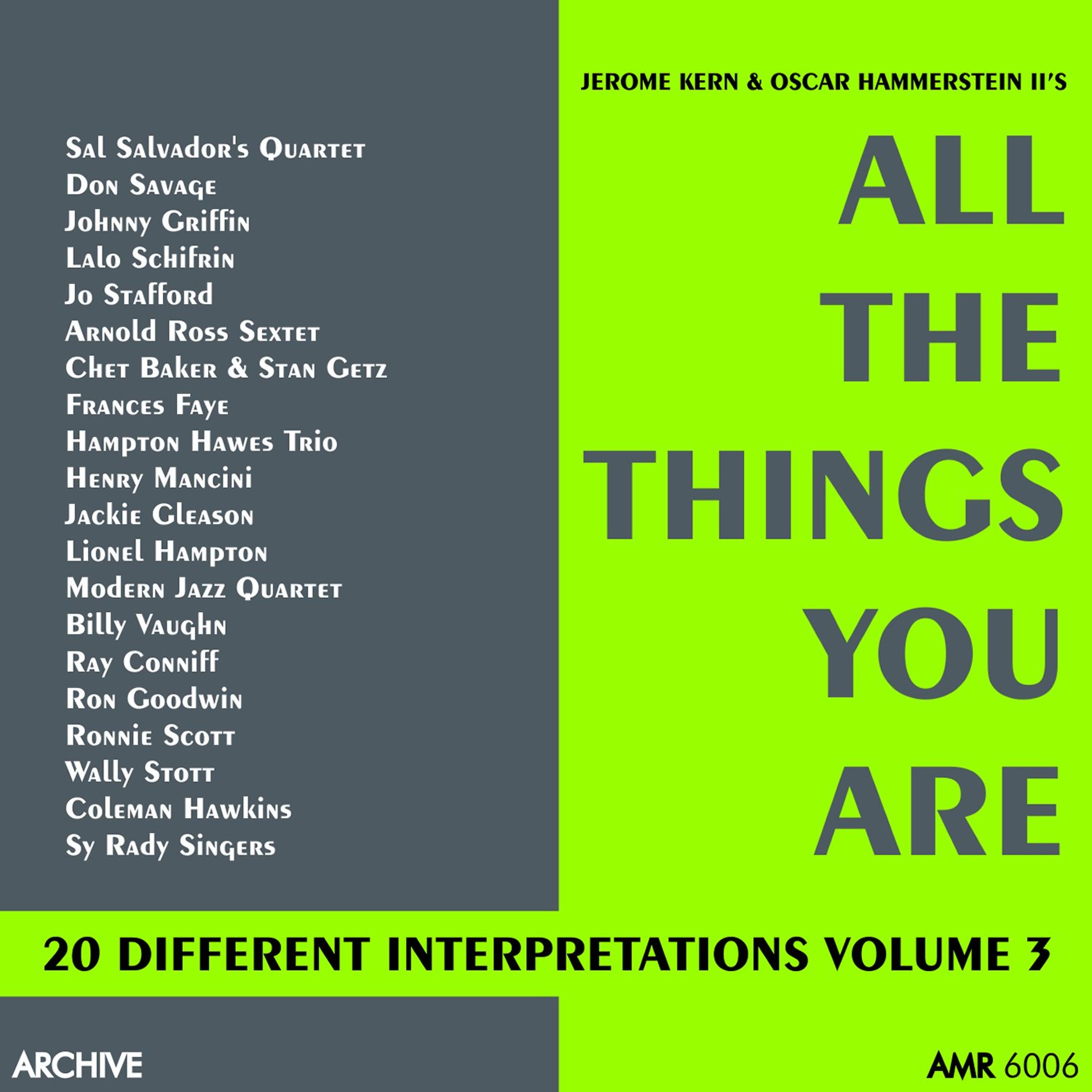 Постер альбома All the Things You Are (20 Different Interpretations) Volume 3