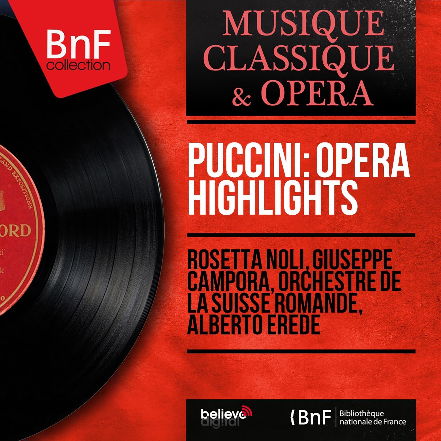 Постер альбома Puccini: Opera Highlights (Mono Version)