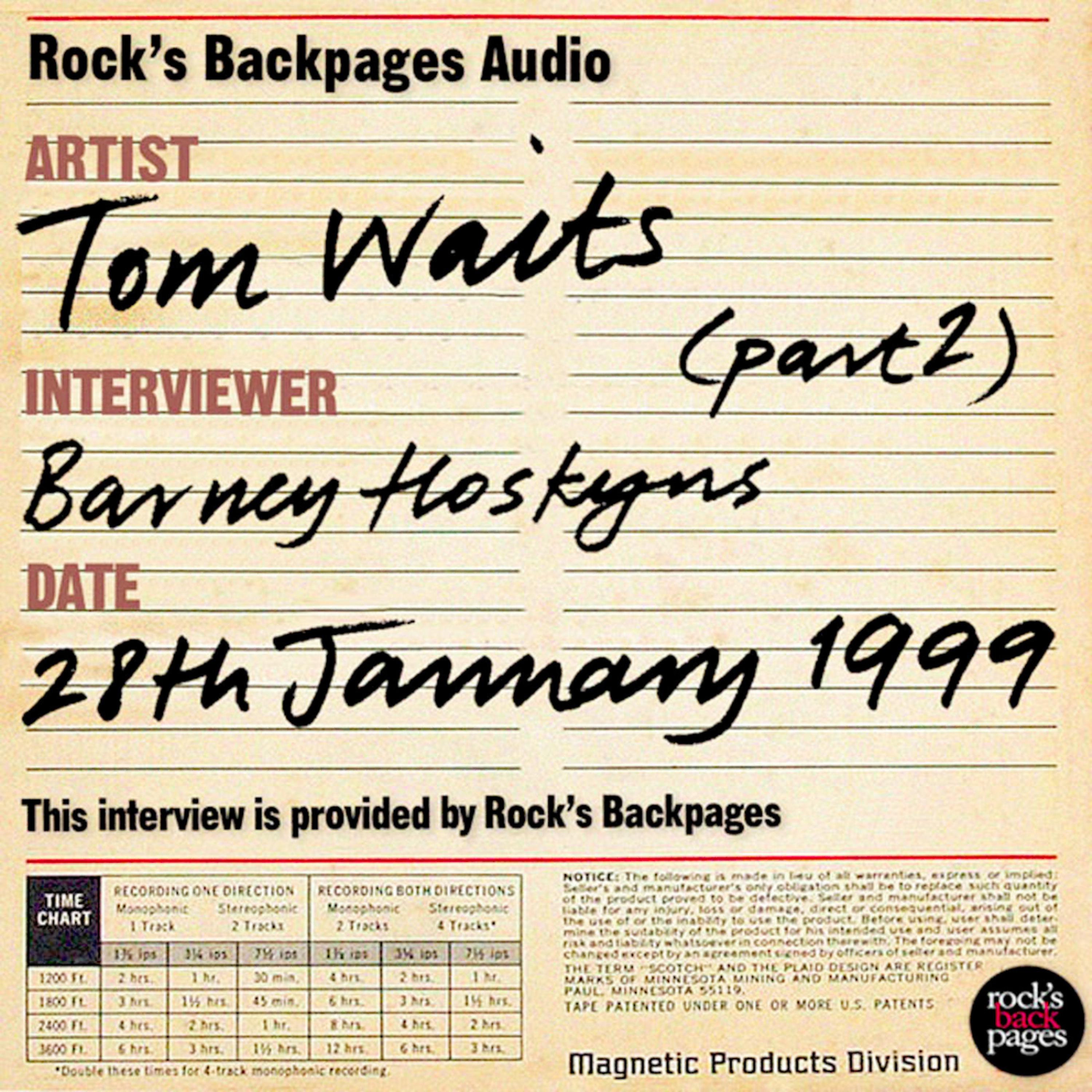 Постер альбома Tom Waits Interviewed By Barney Hoskyns - Part 2