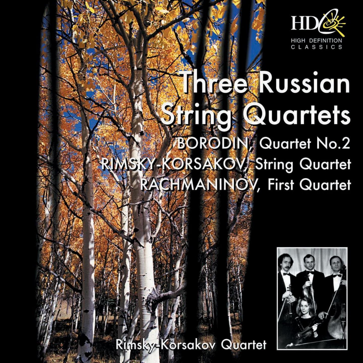 Постер альбома The Russian String Quartet; Borodin: Quartet No.2 in D major; Rimsky-Korsakov: String Quartet in F major, Op.12; Rachmaninov: First Quartet (unfinished)