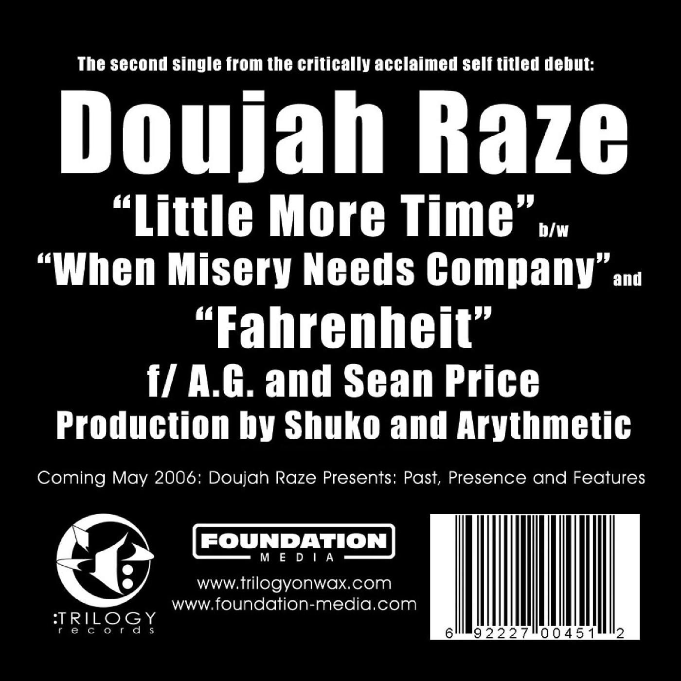 Постер альбома Little More Time / Fahrenheit (feat. AG & Sean Price)