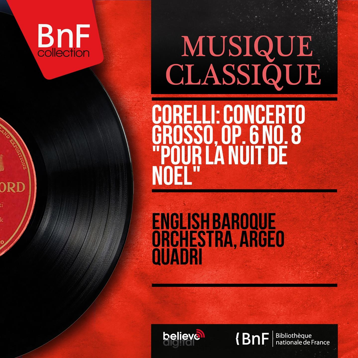 Постер альбома Corelli: Concerto grosso, Op. 6 No. 8 "Pour la nuit de Noël" (Mono Version)
