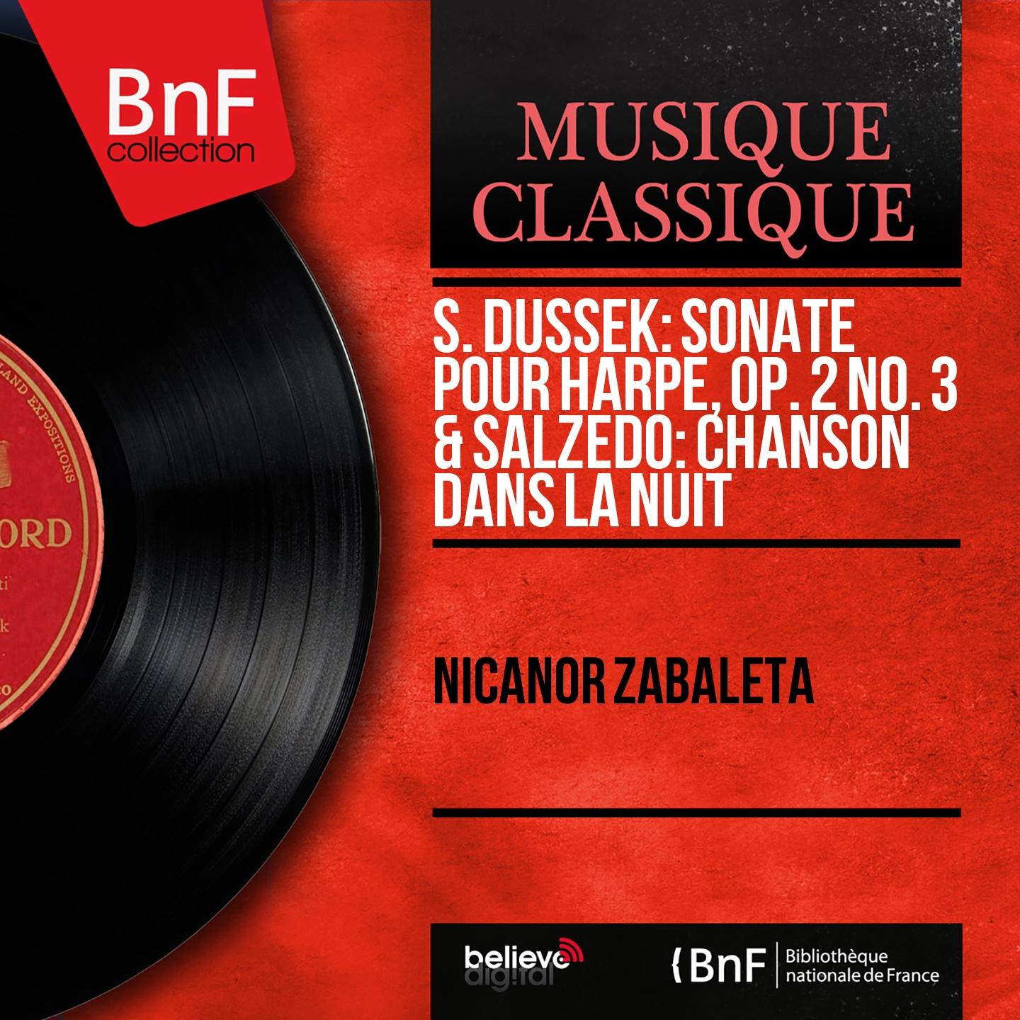 Постер альбома S. Dussek: Sonate pour harpe, Op. 2 No. 3 & Salzedo: Chanson dans la nuit (Mono Version)