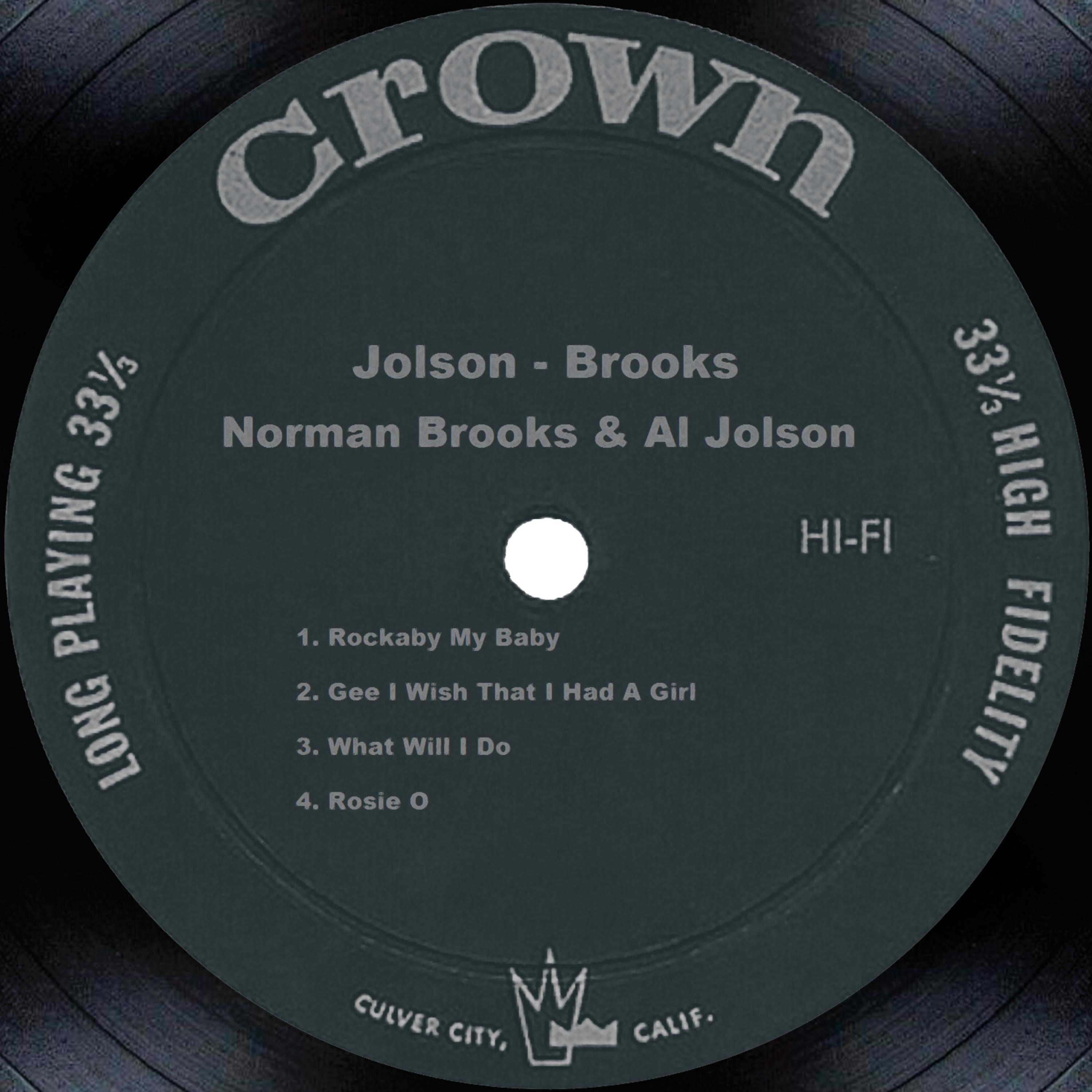 Постер альбома Jolson - Brooks