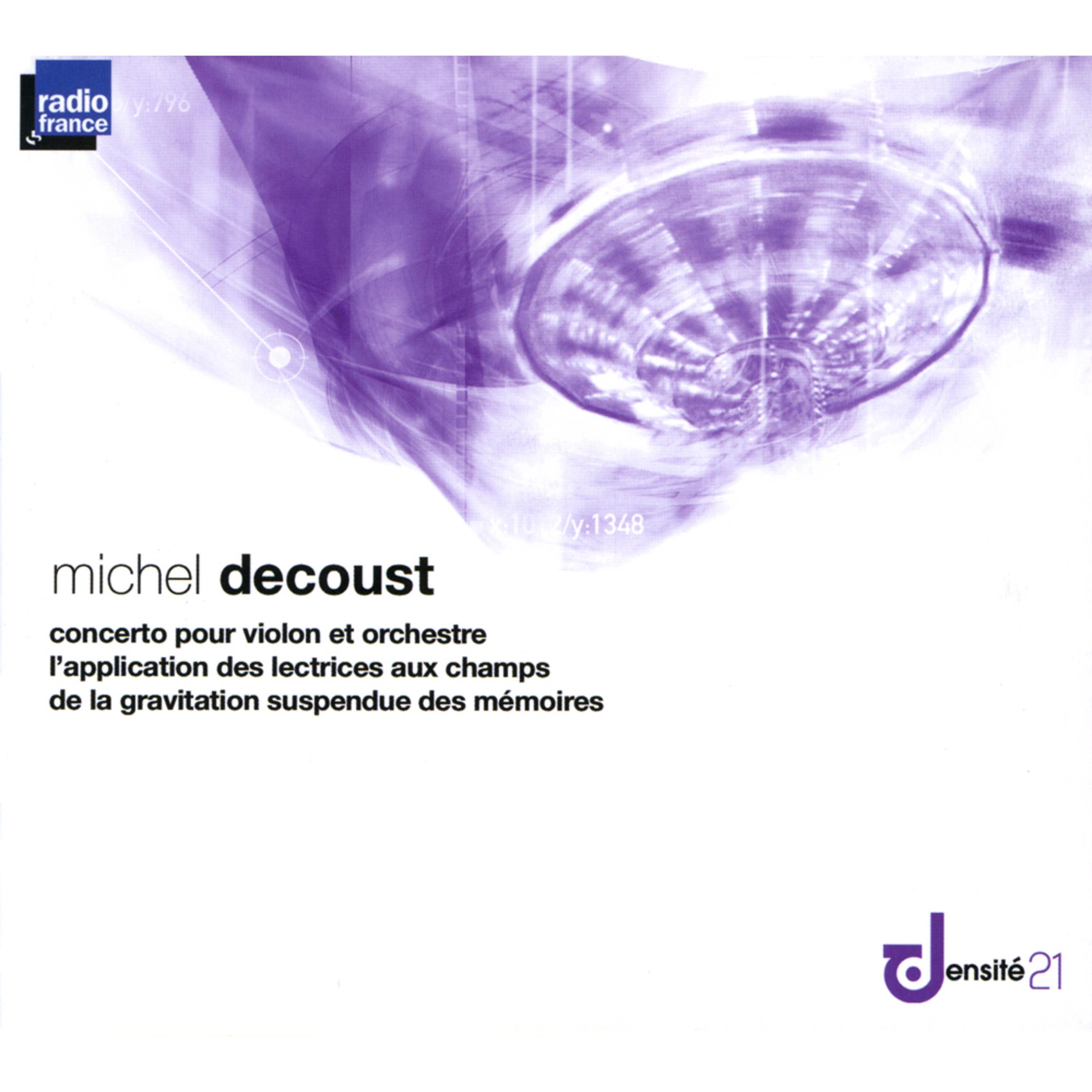 Постер альбома Decoust: Concerto pour violon et orchestre, L'application des lectrices aux champs & De la gravitation suspendue des mémoires