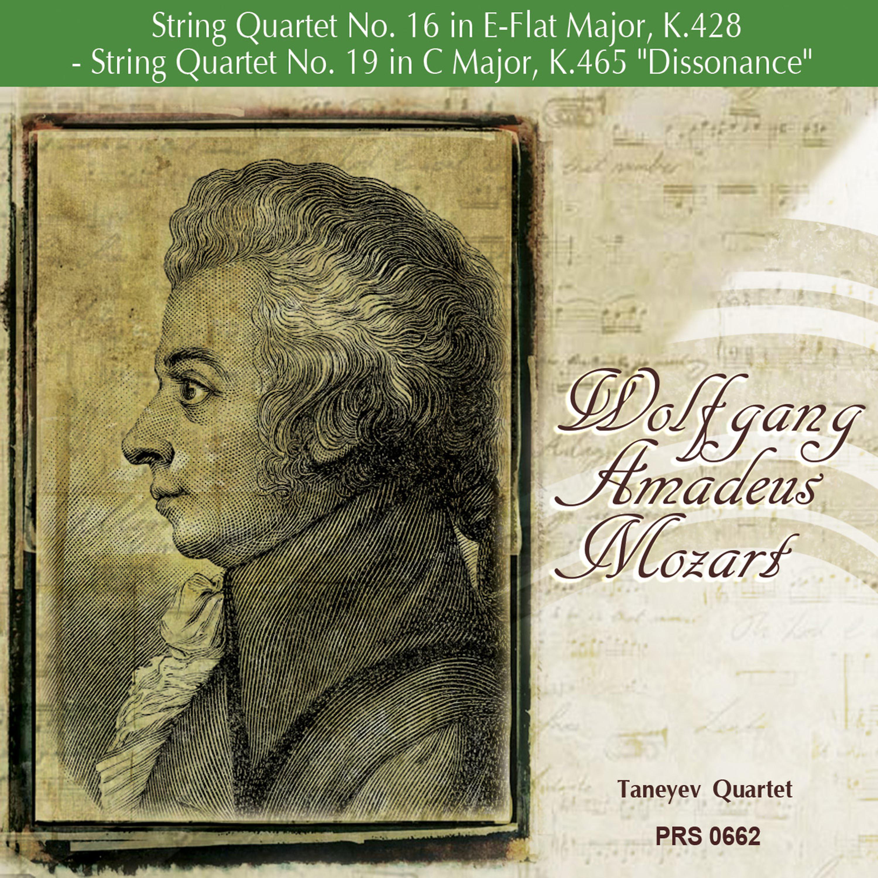 Постер альбома Mozart: String Quartet No. 16 in E-Flat Major, K. 428 - String Quartet No. 19 in C Major, K. 465 "Dissonance"