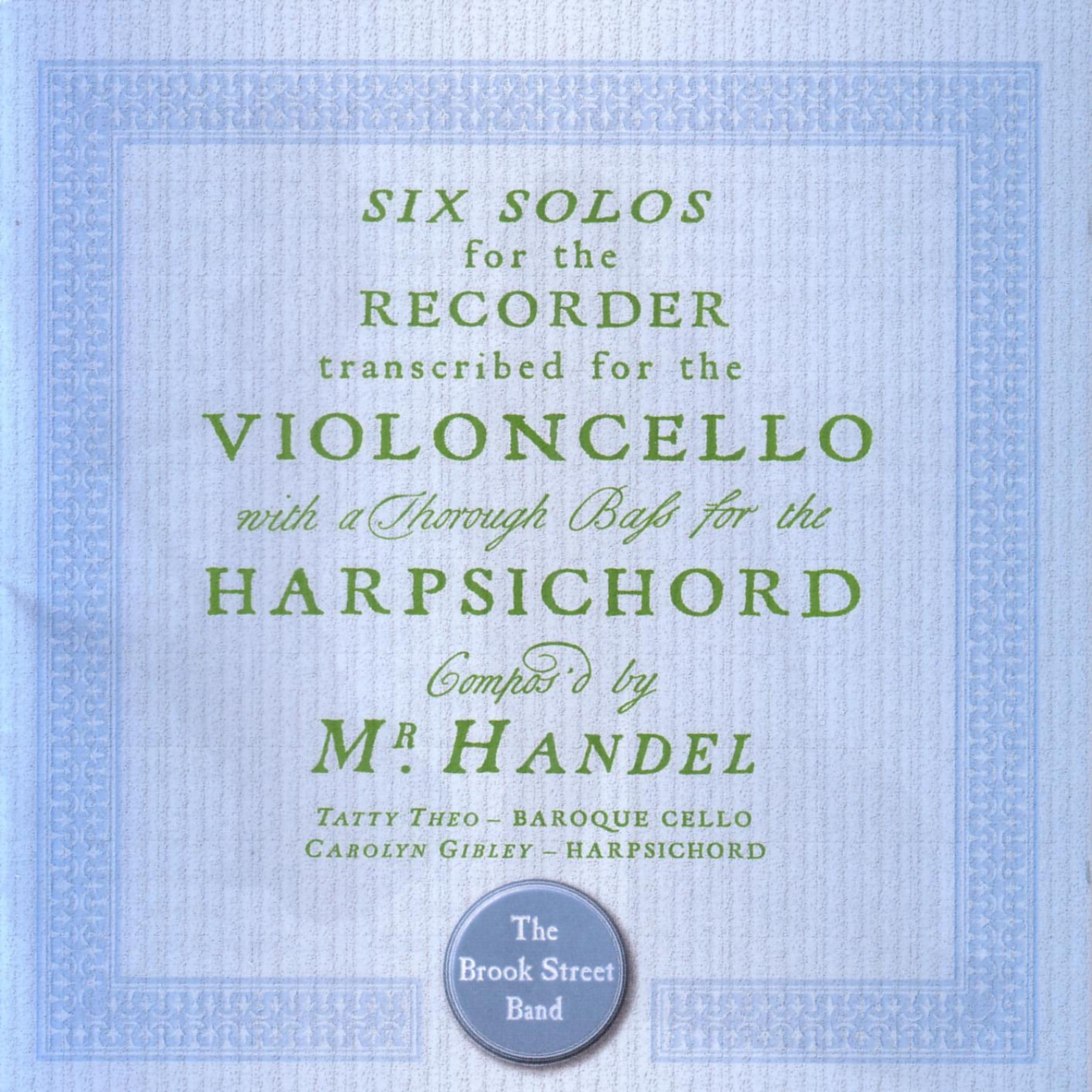 Постер альбома Handel: 6 Cello Sonatas