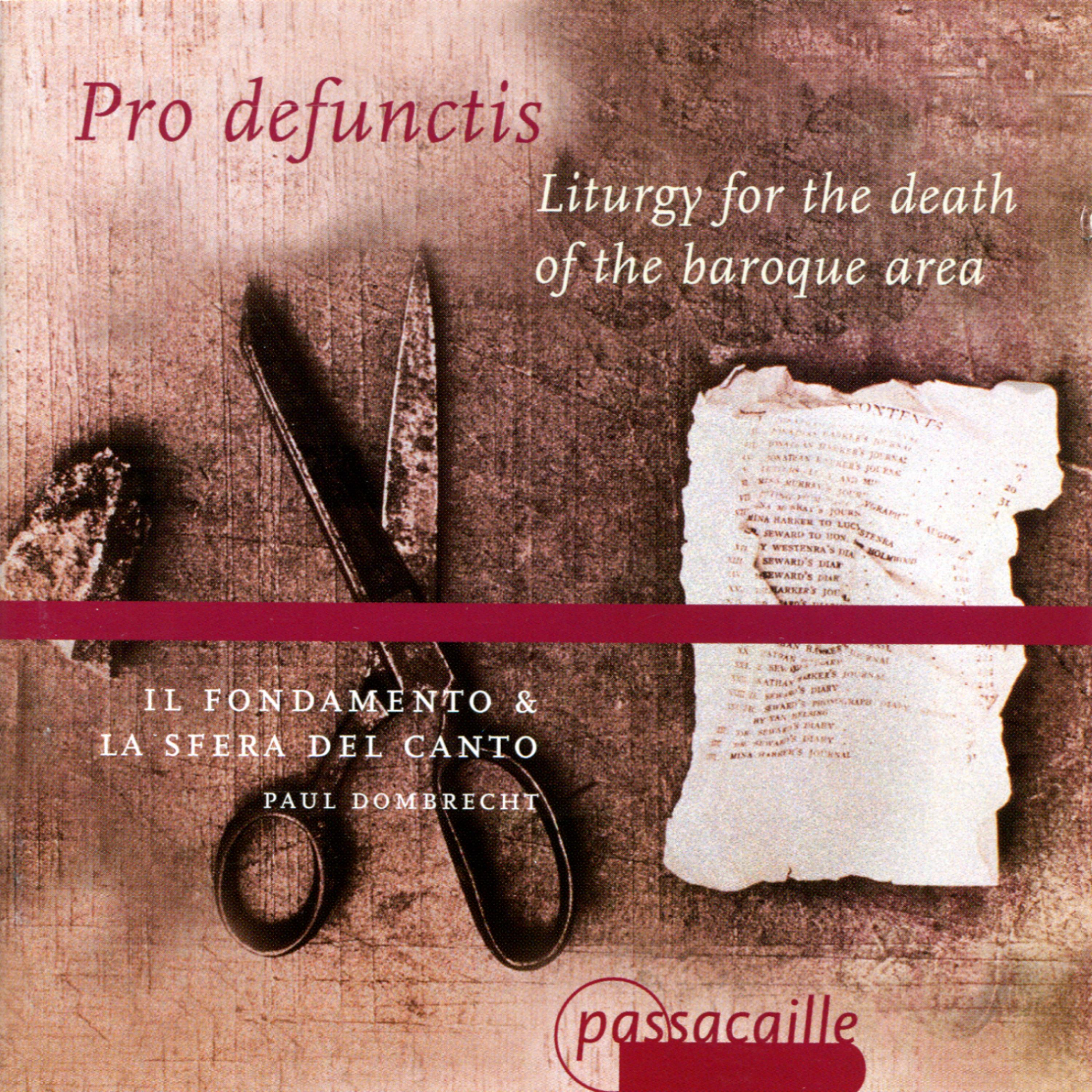 Постер альбома Pro defunctis: Liturgy for the Death of the Baroque Area