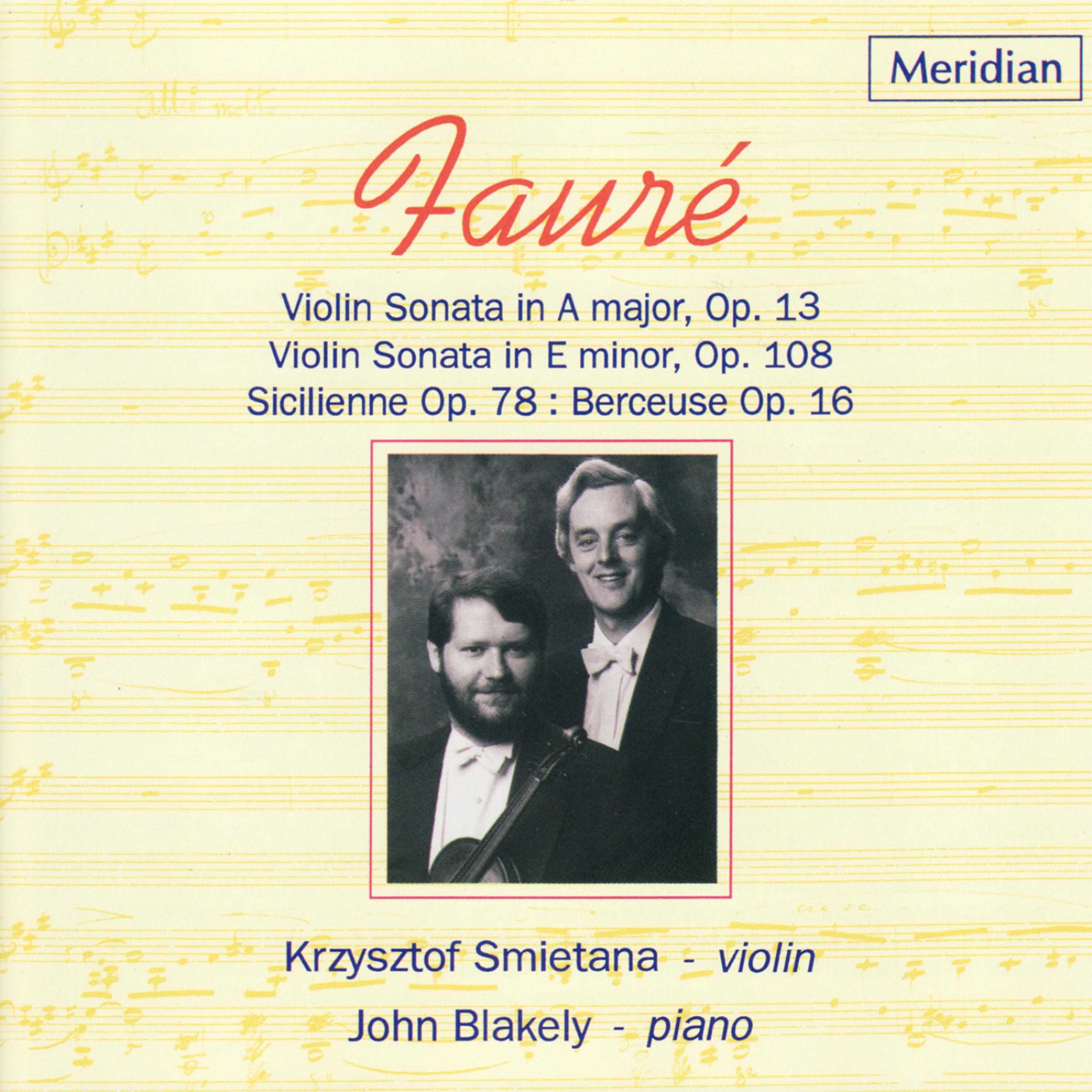 Постер альбома Fauré: Violin Sonatas