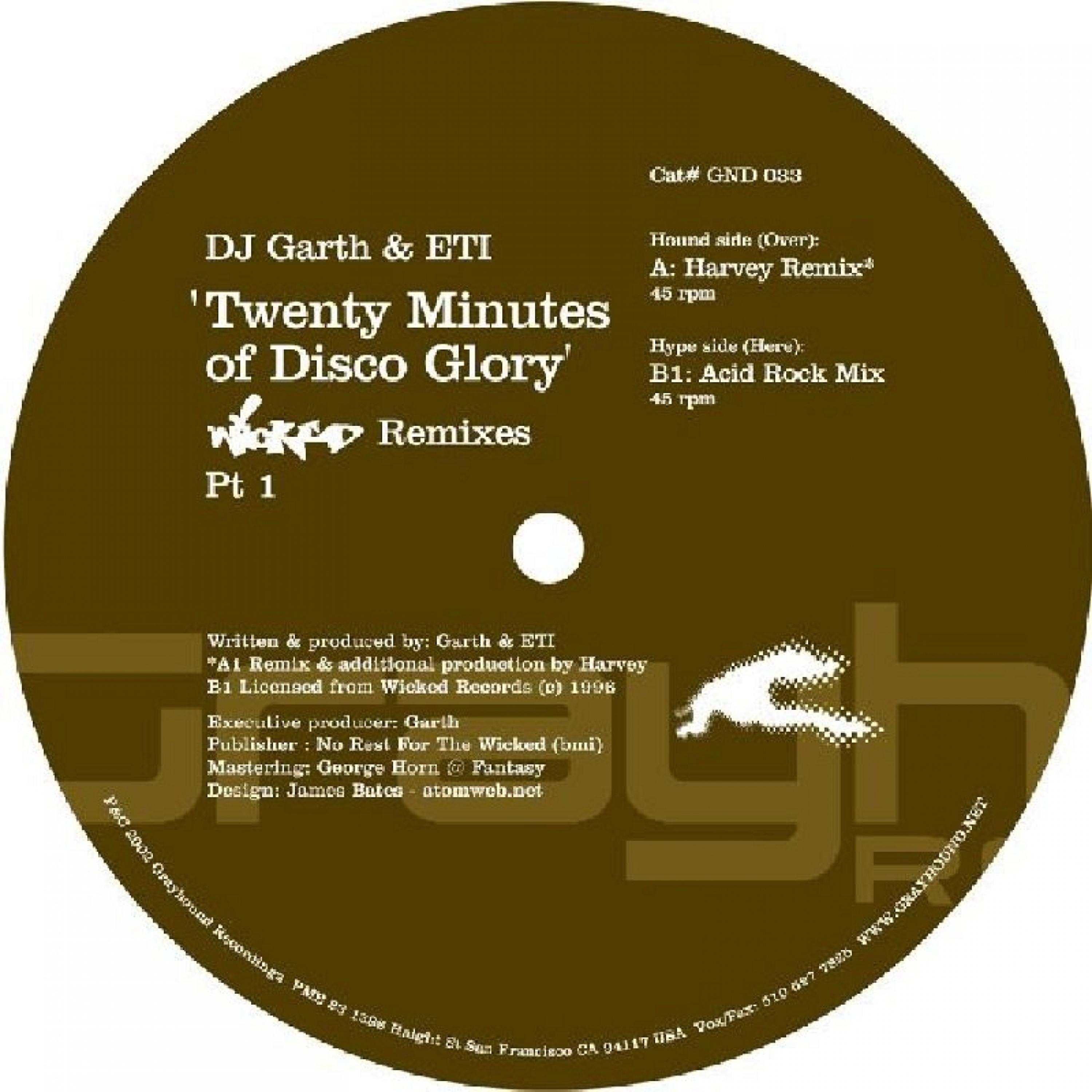 Постер альбома 20 Minutes of Disco Glory (Rmx By Harvey / '96 Acidrockmix)