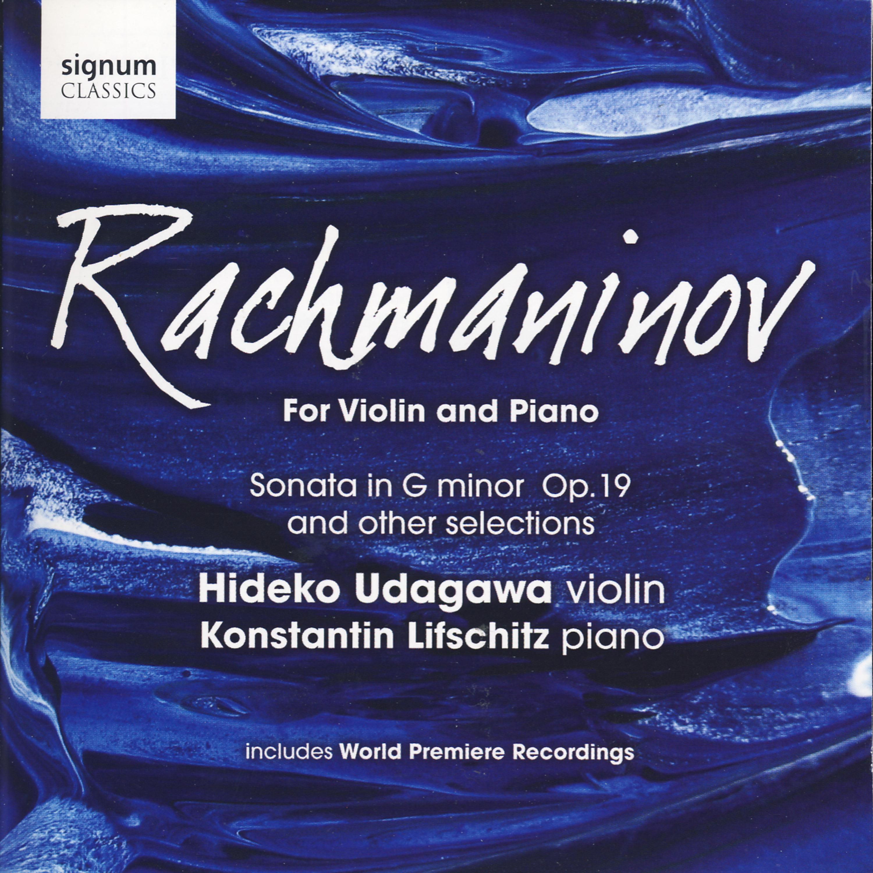 Постер альбома Rachmaninov for Violin and Piano