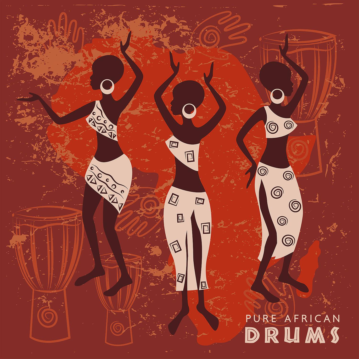 Постер альбома Pure African Drums: Shamanic Djembe & Bongo Music for Inner Balance & Healing
