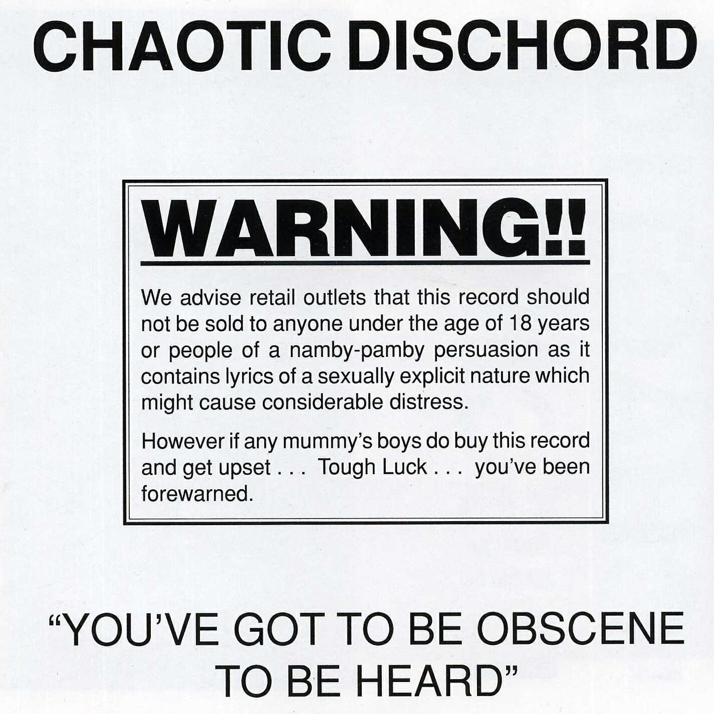 Chaotic Dischord - Positive Pooh Pooh Head