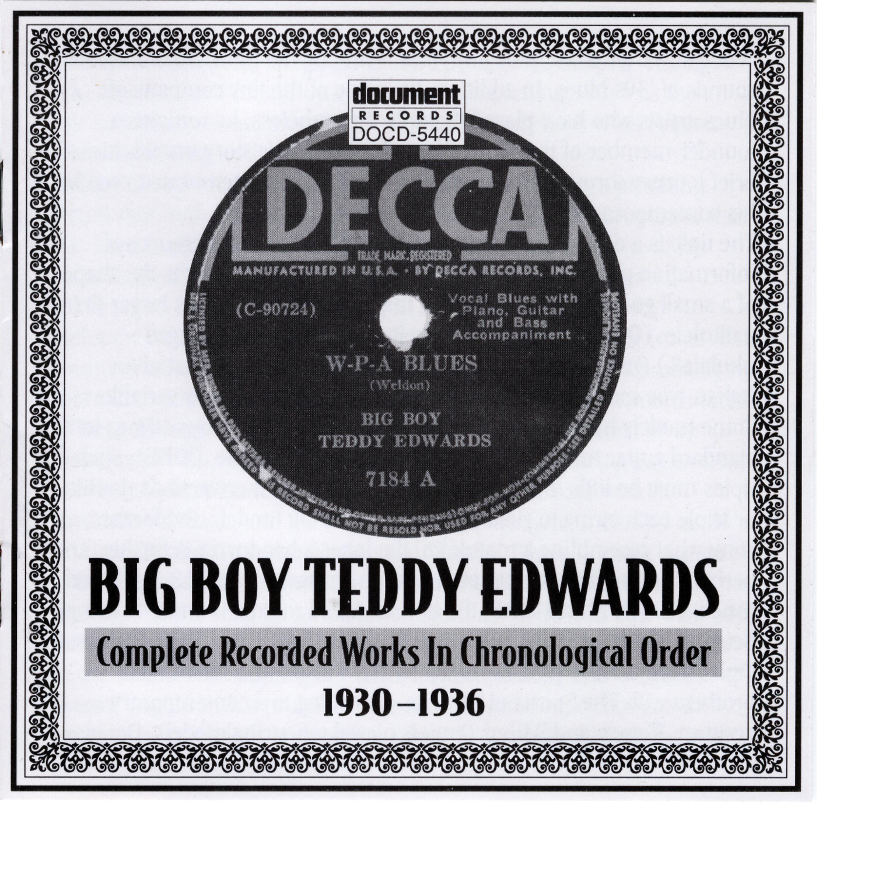 Постер альбома Big Boy Teddy Edwards (1930-1936)