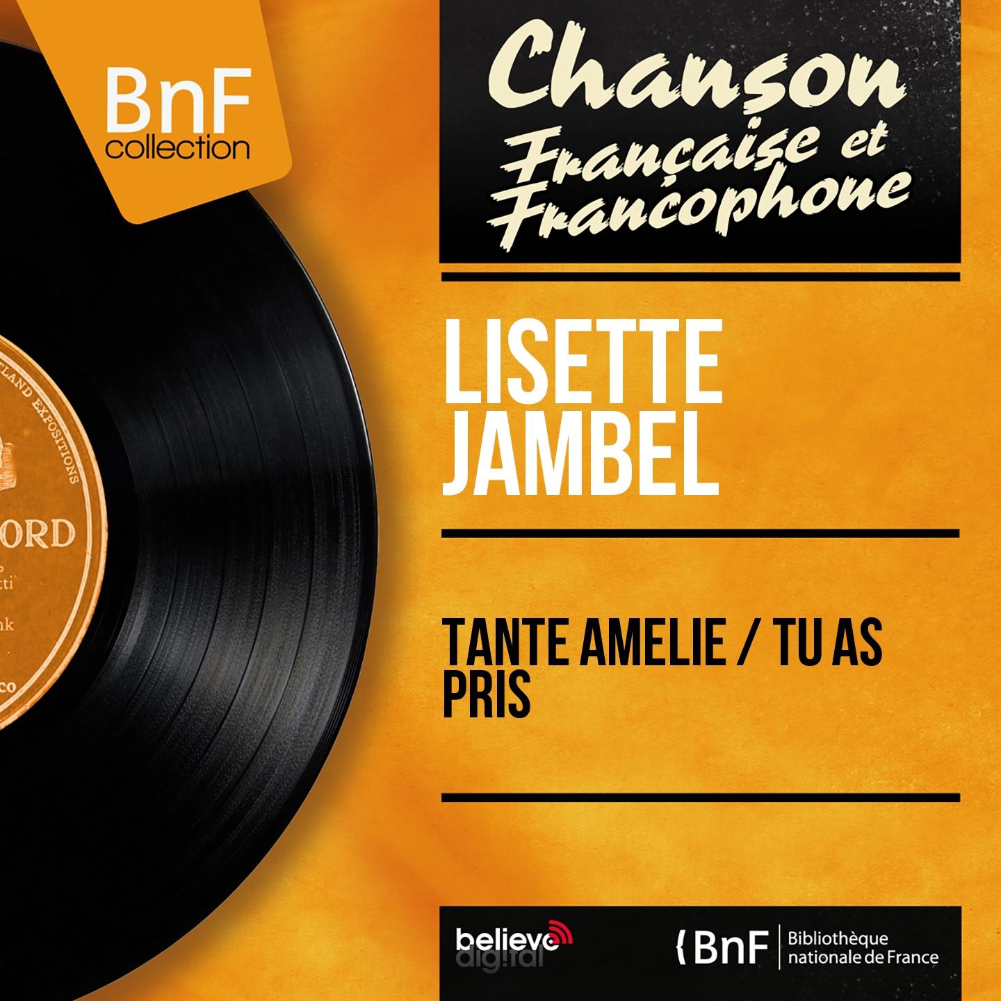 Постер альбома Tante Amélie / Tu as pris (Mono version)