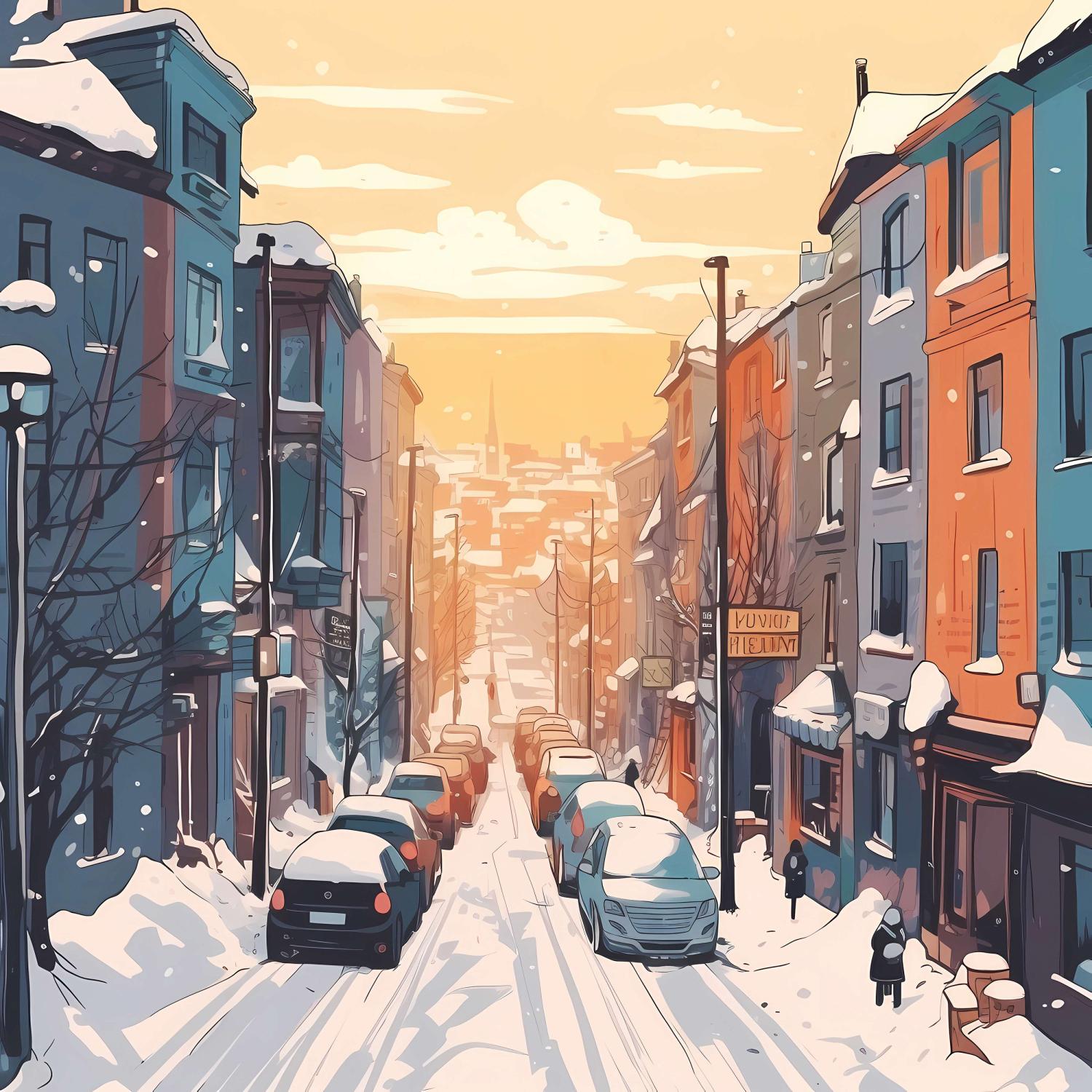 Постер альбома Snowy Roads of the City