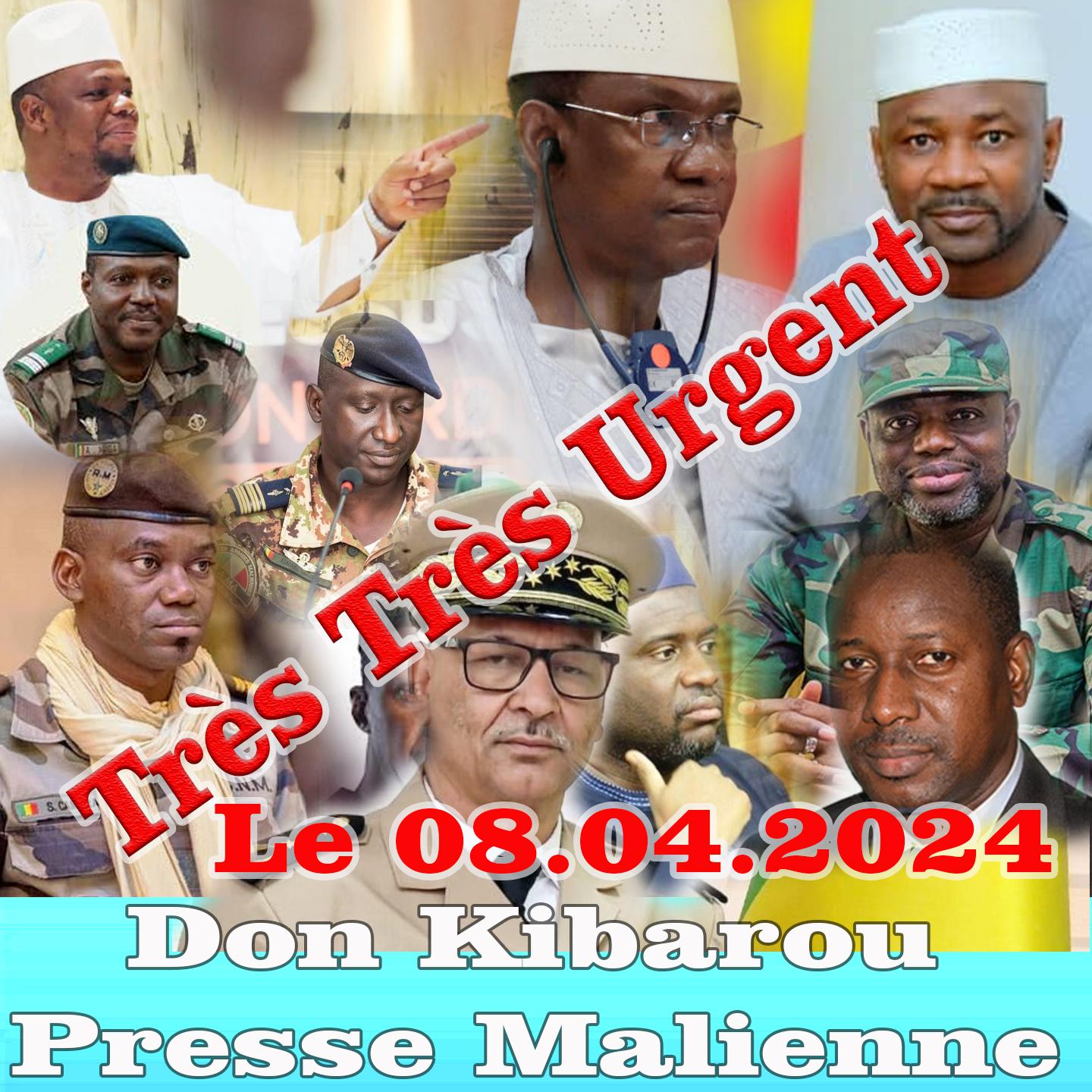 Постер альбома Très Très Urgent Don Kibarou Presse Malienne Le 08.04.2024