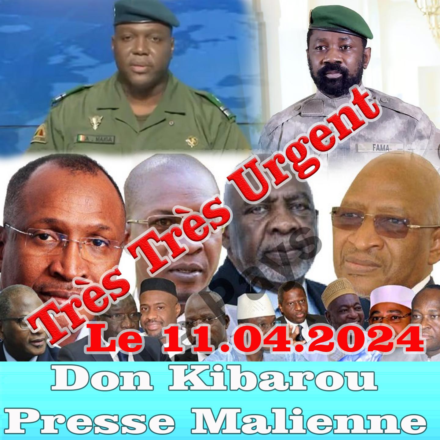 Постер альбома Très Très Urgent Don Kibarou Presse Malienne Le 11.04.2024