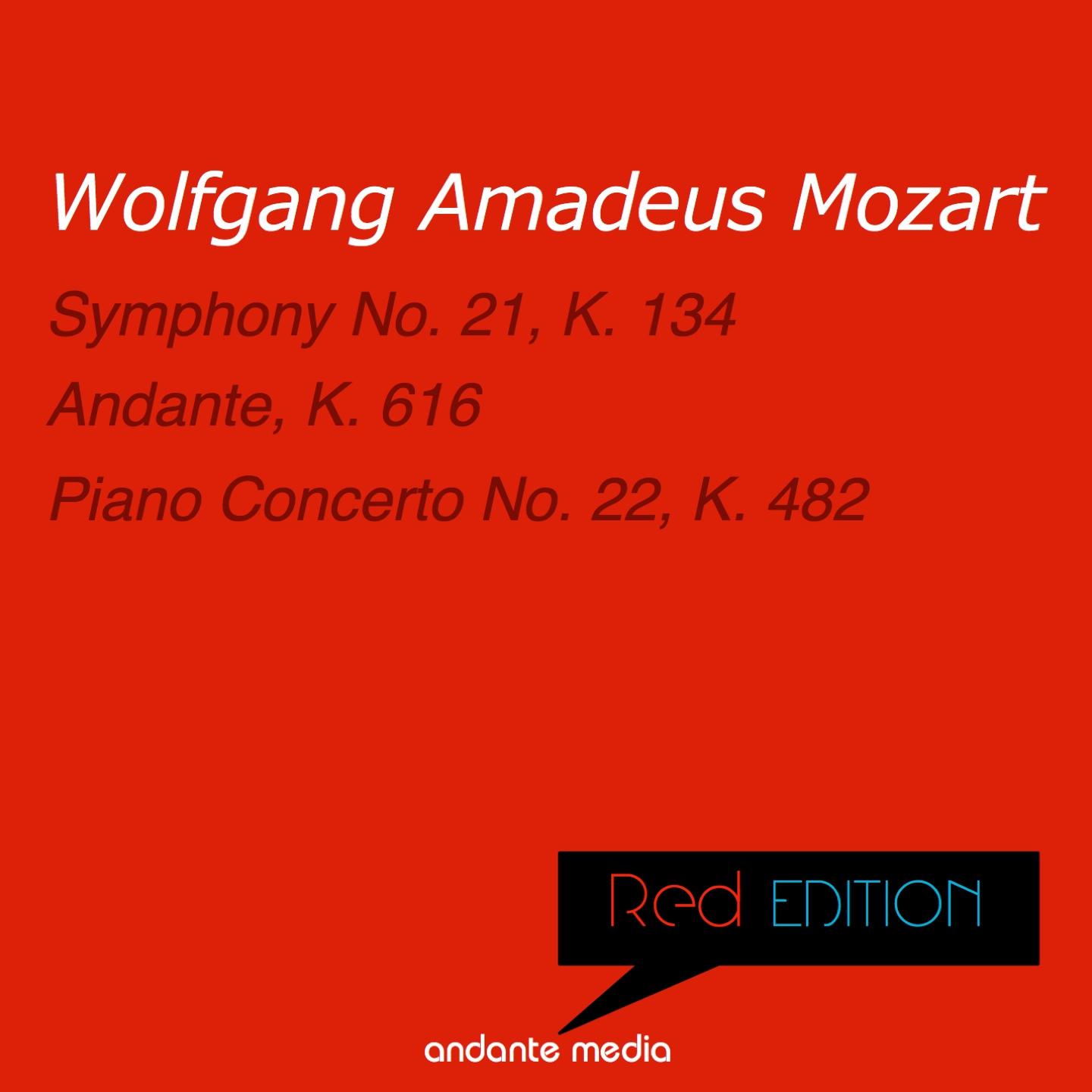 Постер альбома Red Edition - Mozart: Symphony No. 21, K. 134 & Piano Concerto No. 22, K. 482