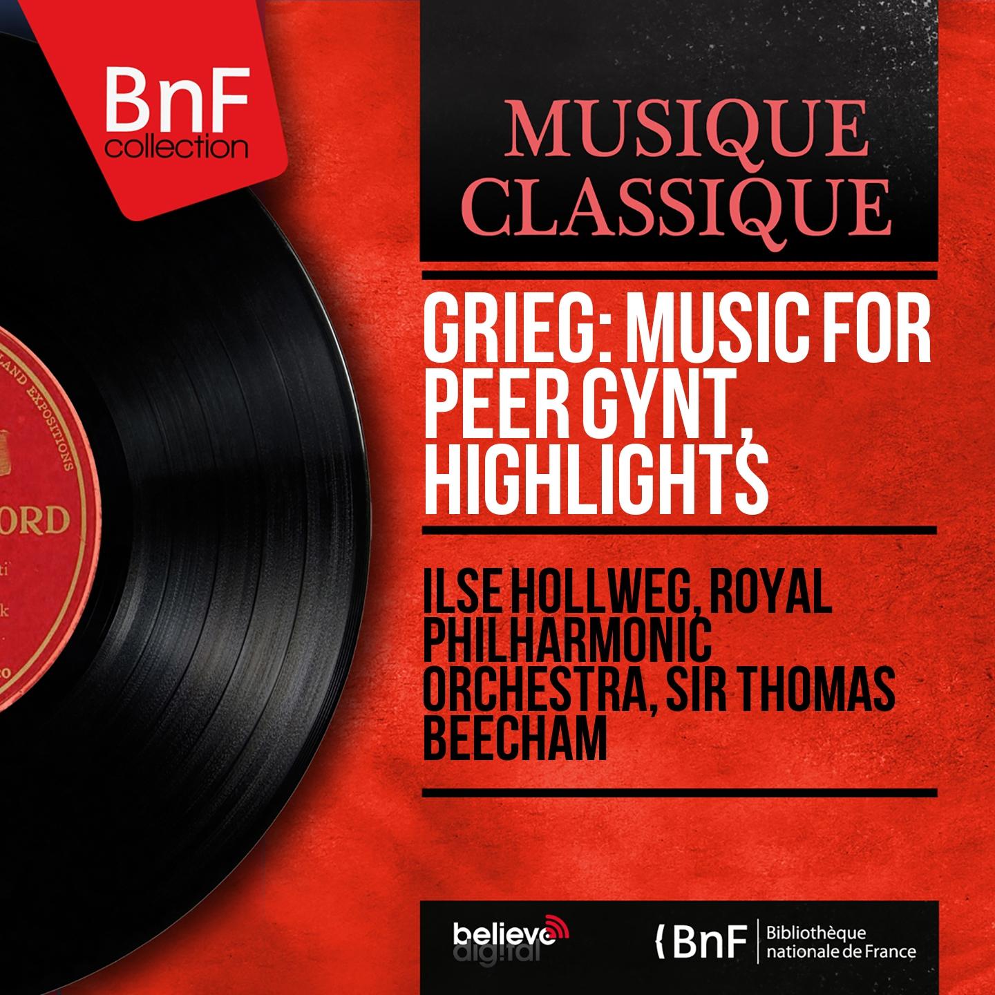 Постер альбома Grieg: Music for Peer Gynt, Highlights (Stereo Version)
