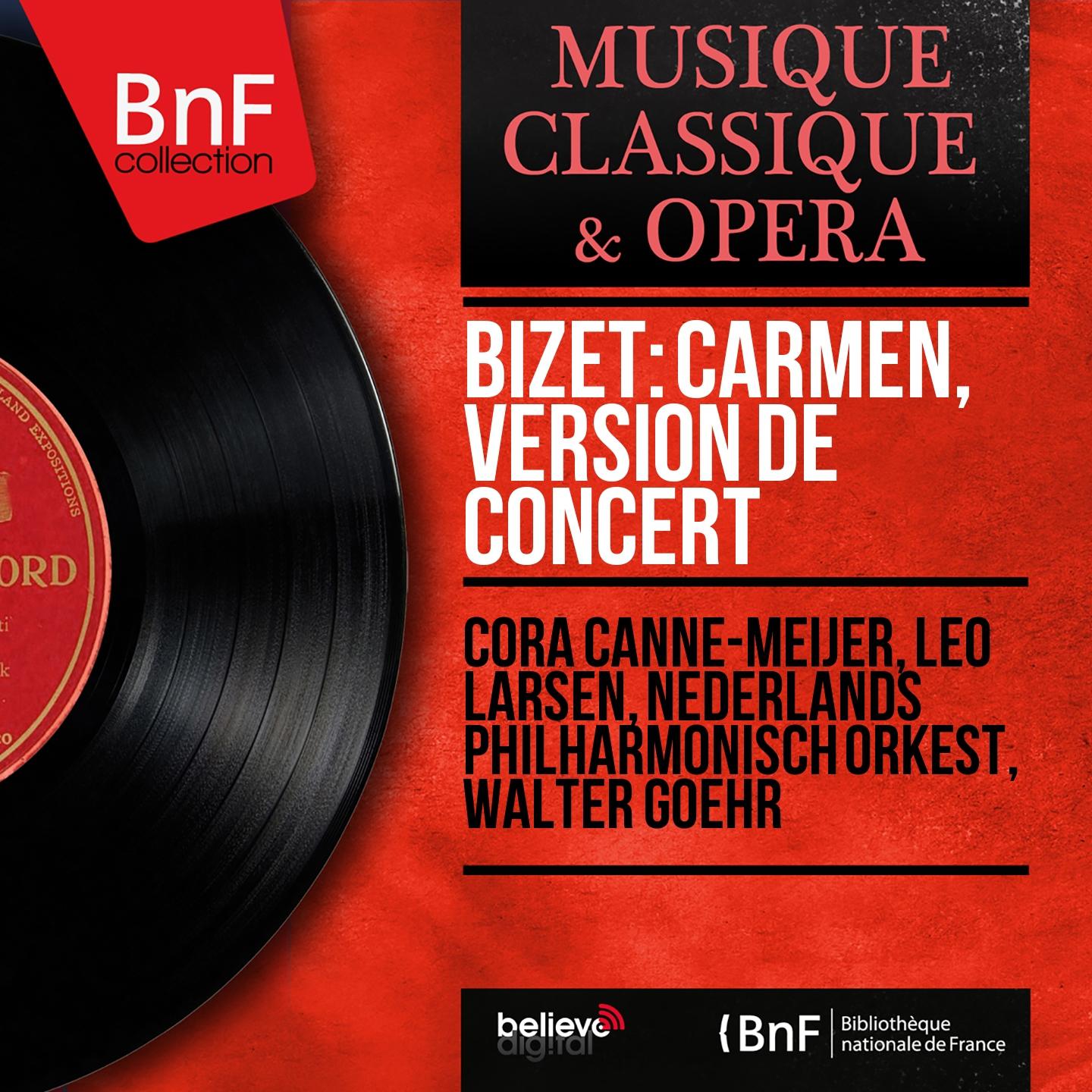 Постер альбома Bizet: Carmen, version de concert (Mono Version)