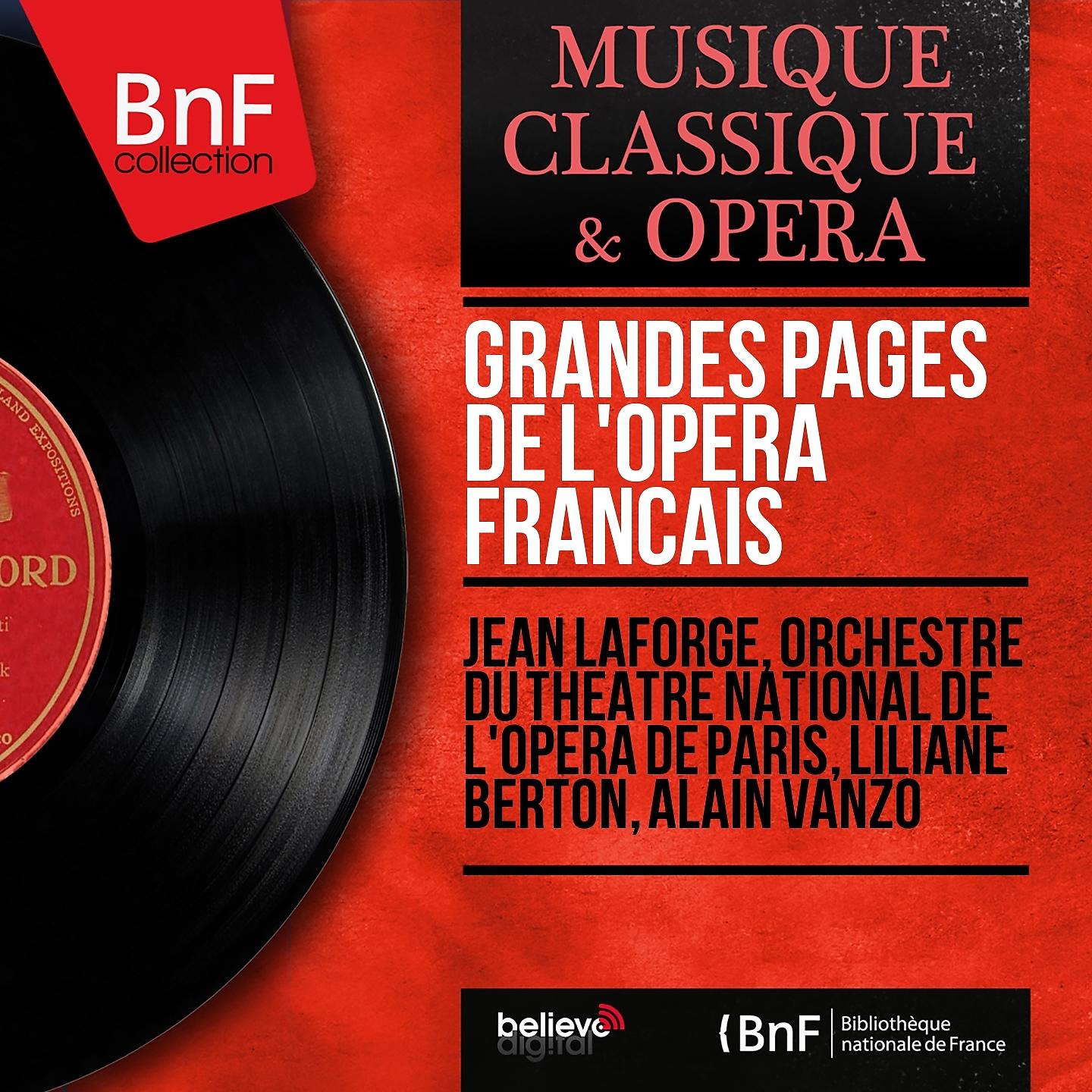 Постер альбома Grandes pages de l'opéra français (Mono Version)