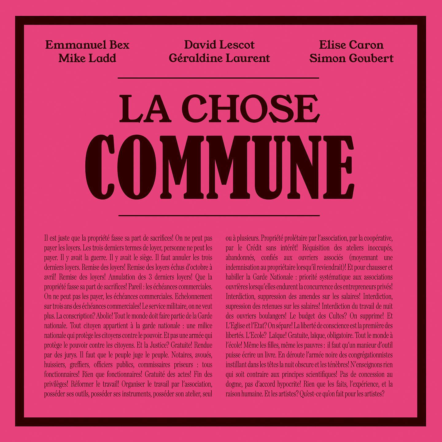 Постер альбома La chose commune