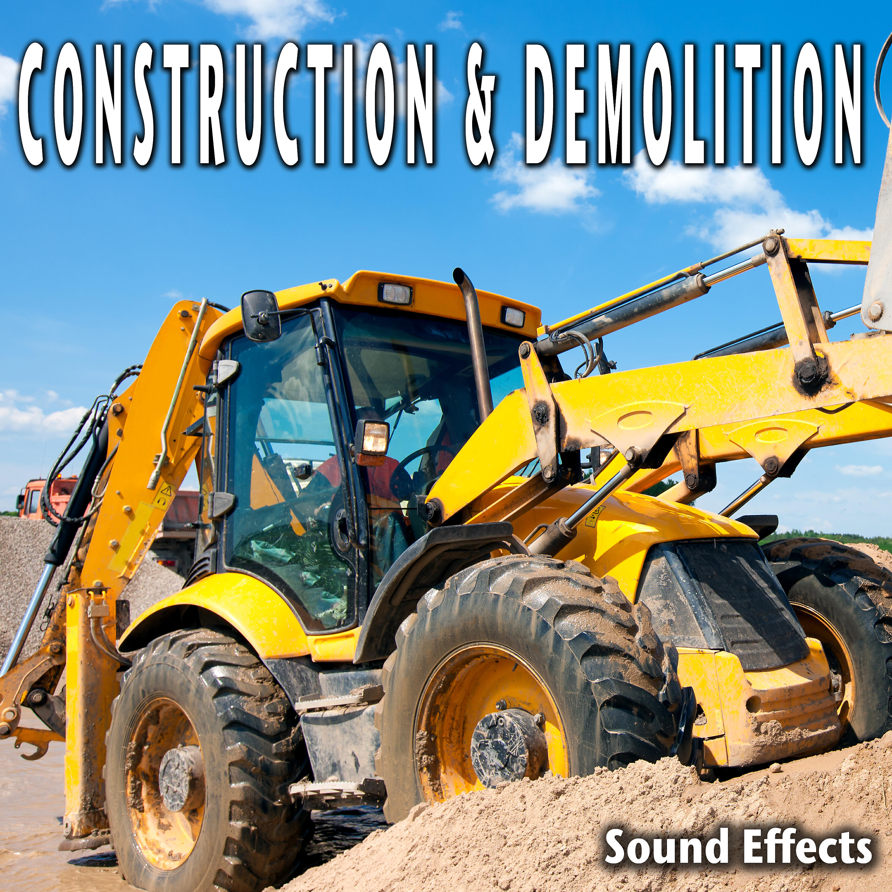 Sound Ideas - Cat Diesel Excavator Passes by at Fast Speed with Reverse Beeper (Version 3)