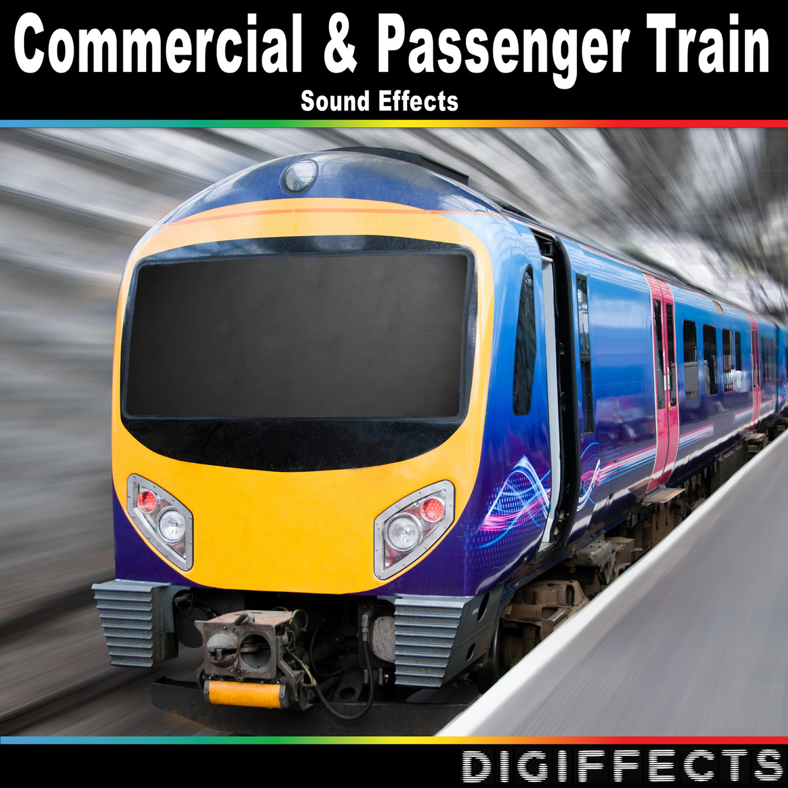 Digiffects Sound Effects Library - High Speed Airport Commuter Train Platform with Train Idling