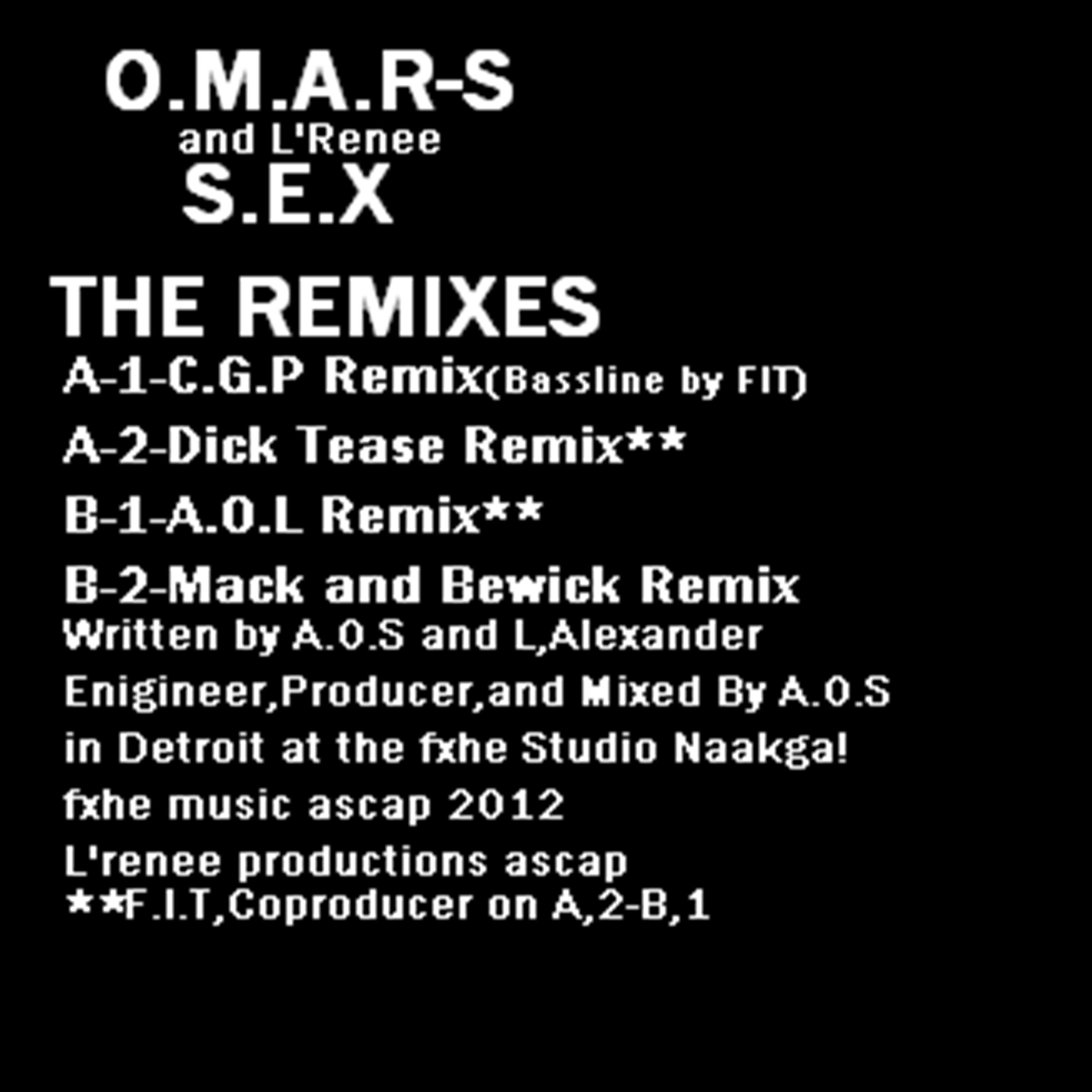 Постер альбома S.E.X - The Remixes