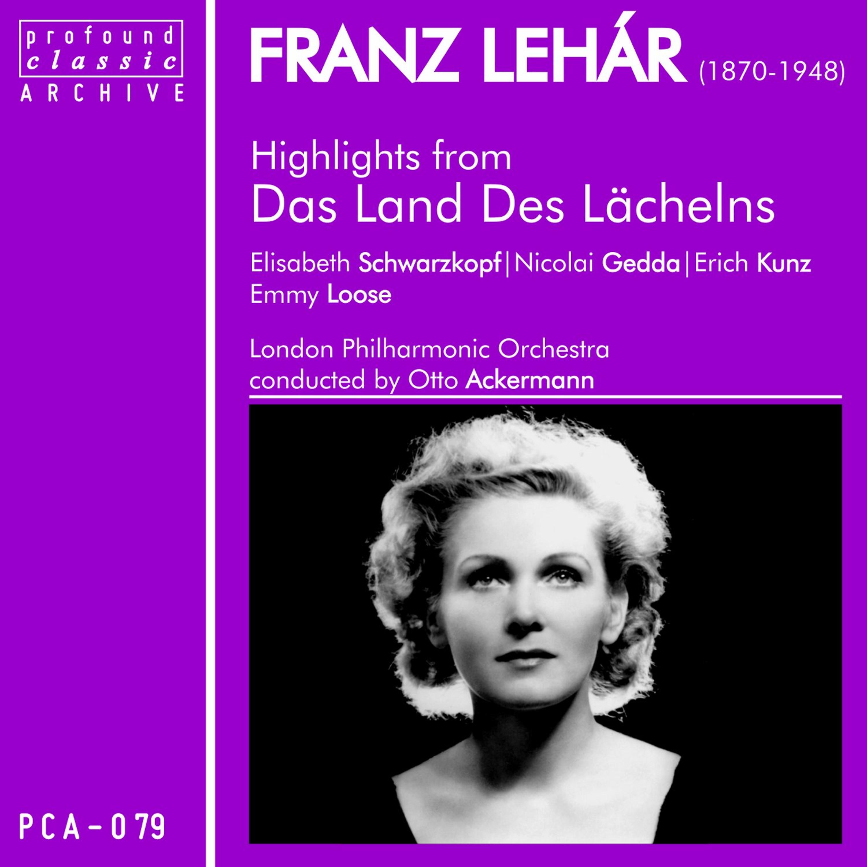 Постер альбома Franz Lehár: Highlights from Das Land Des Lächelns
