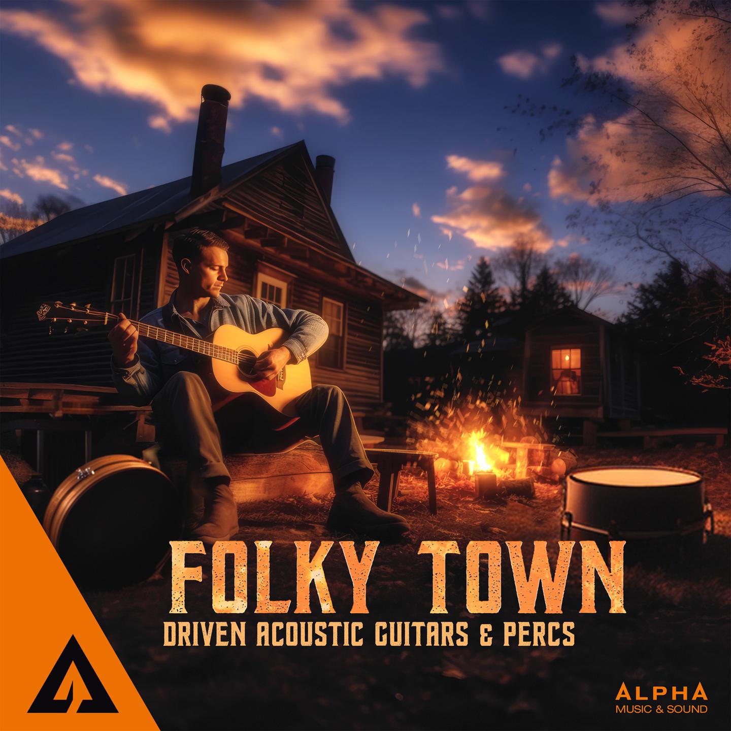 Постер альбома Folky Town - Driven Acoustic Guitars & Percs