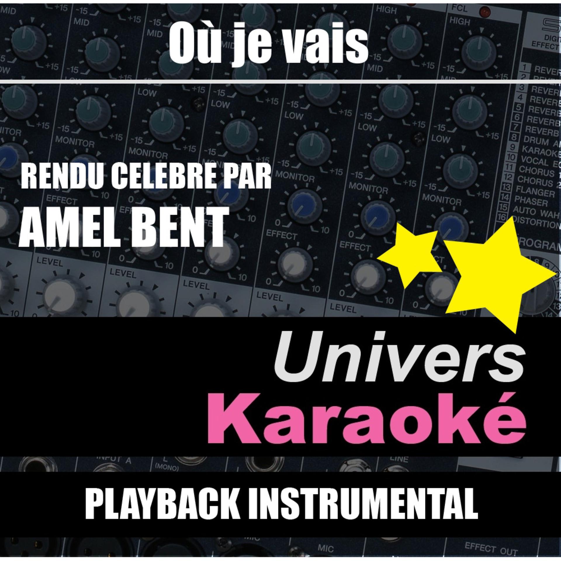 Постер альбома Où je vais (Rendu célèbre par Amel Bent) [Version karaoké] - Single