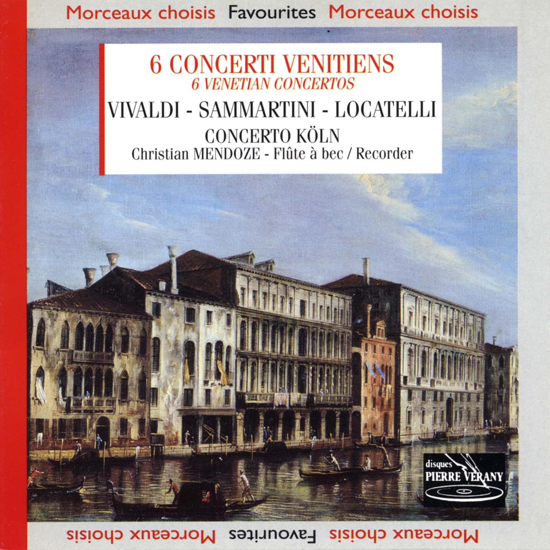 Постер альбома Vivaldi locatelli samartini : Six concerti venitiens
