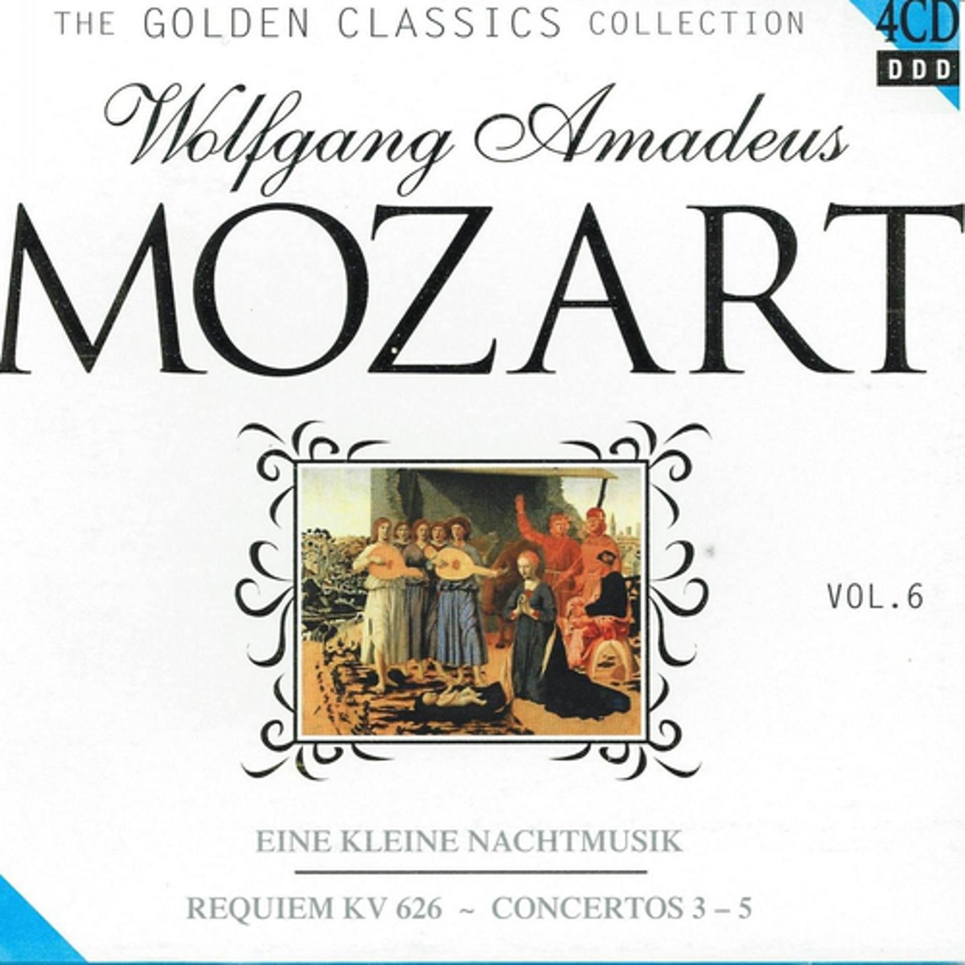Постер альбома W. A. Mozart : Requiem Kv. 626 / Eine Kleine Nachtmusik divertimenti / Concertos for Flute, Harp and Orchestra / Concertos for Violin and Orchestra 3-5