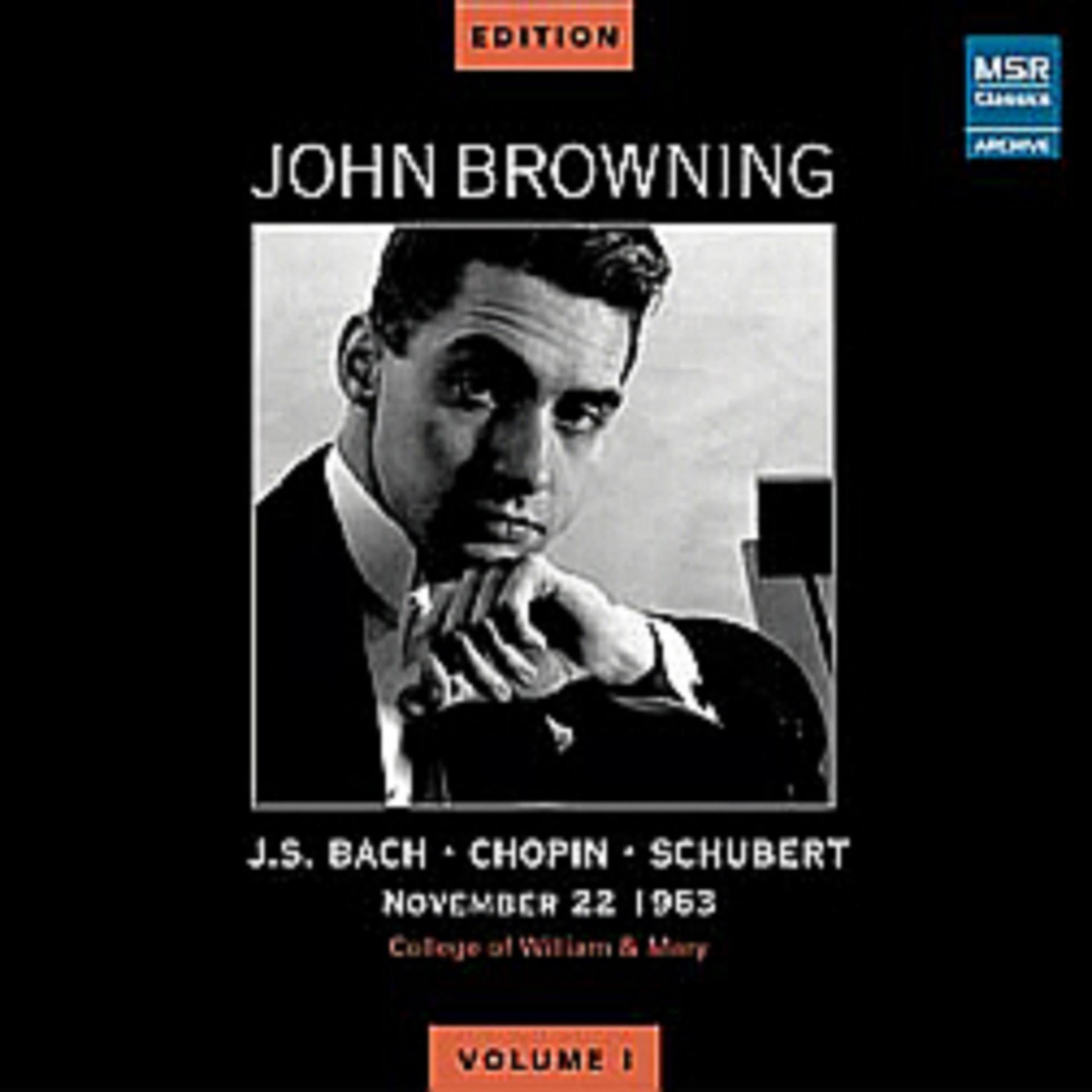 Постер альбома John Browning Edition, Vol. I - JFK Recital, November 22, 1963