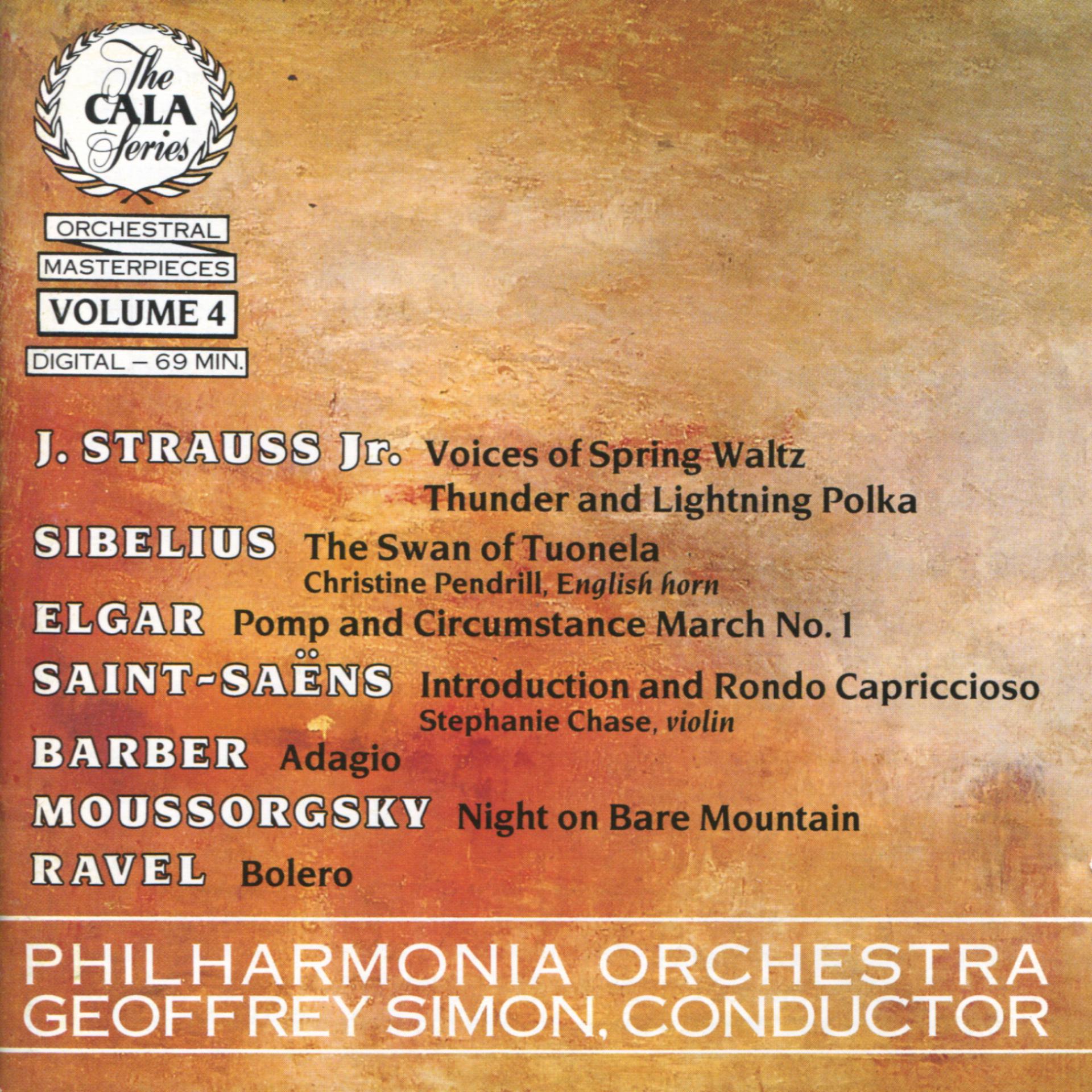 Постер альбома The Cala Series, Vol. 4 - Strauss Jr., Sibelius, Saint-Saëns, Elgar, Barber, Moussorgsky and Ravel