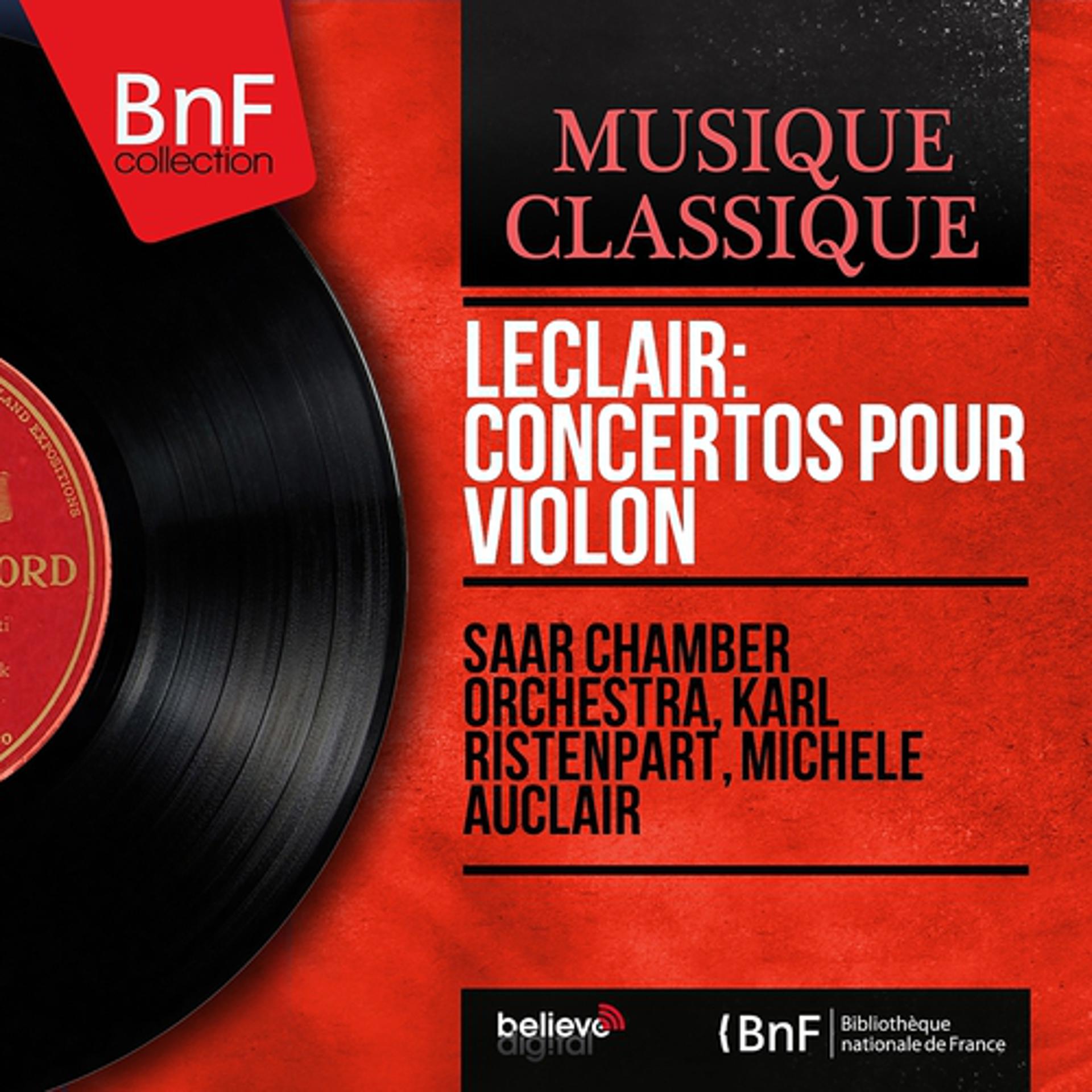 Постер альбома Leclair: Concertos pour violon (Mono Version)