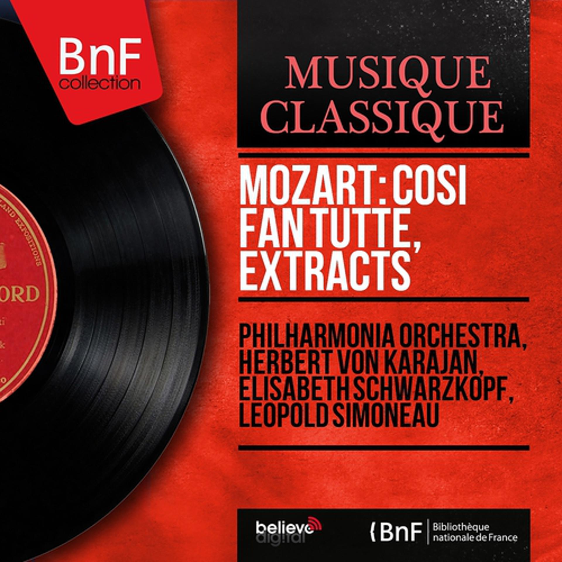 Постер альбома Mozart: Così fan tutte, Extracts (Mono Version)