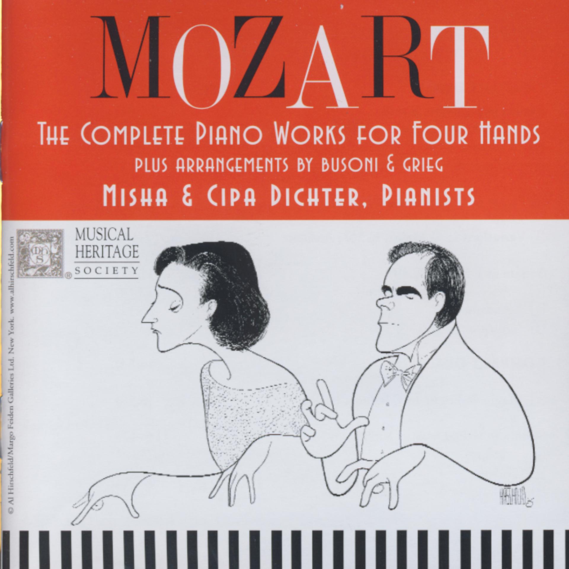 Постер альбома Mozart: The Complete Piano Works For Four Hands, with arrangements by Grieg and Busoni