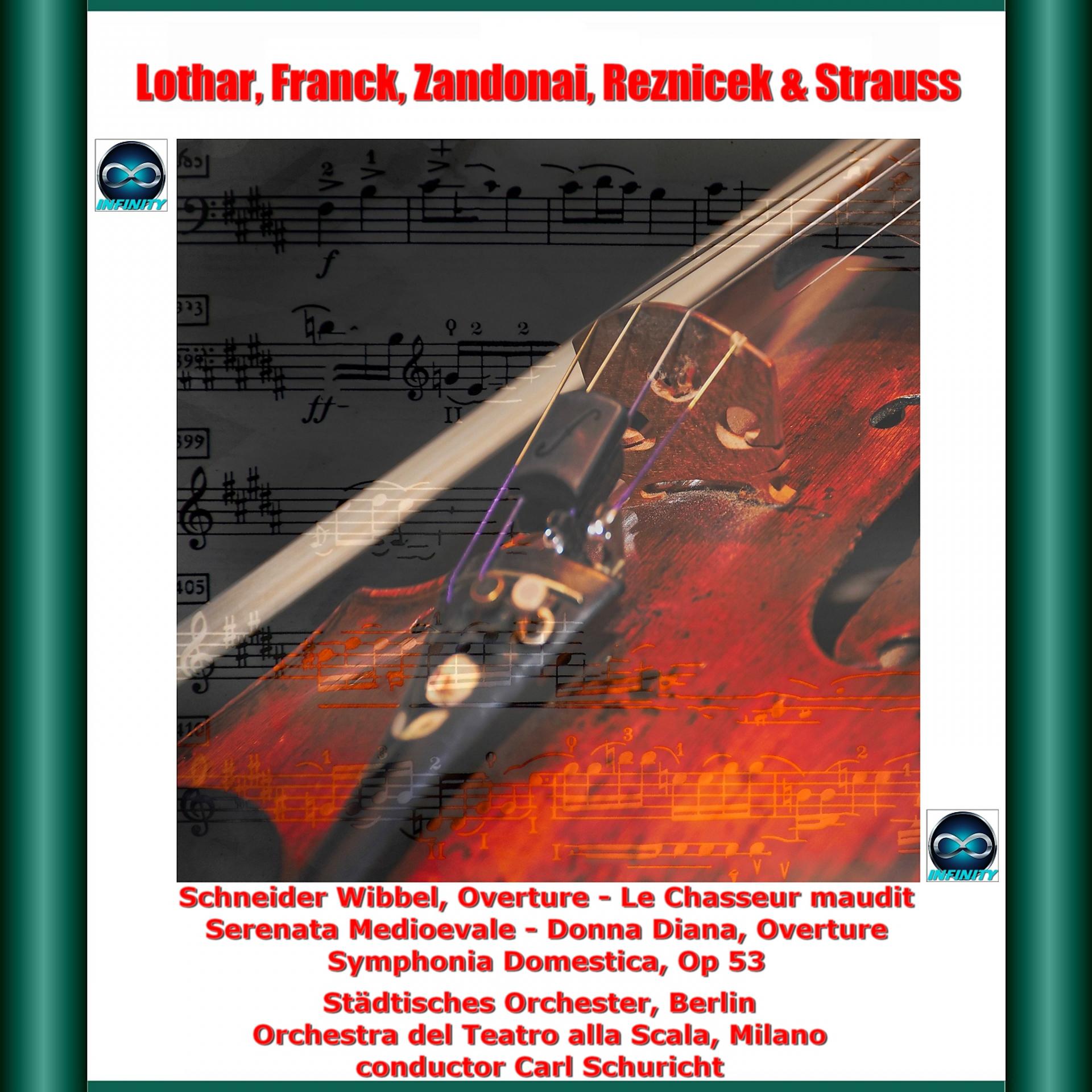 Постер альбома Lothar, franck, zandonai, rezniček & strauss: Schneider wibbel, overture - le chasseur maudit - serenata medioevale - donna diana, overture - symphonia domestica, op 53