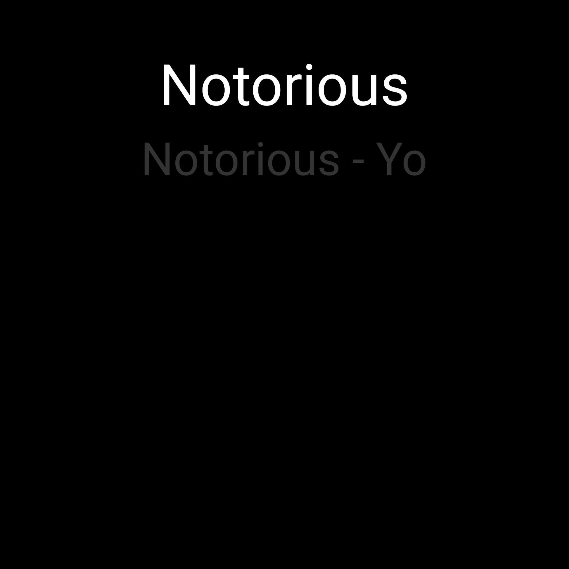 Постер альбома Notorious - Yo