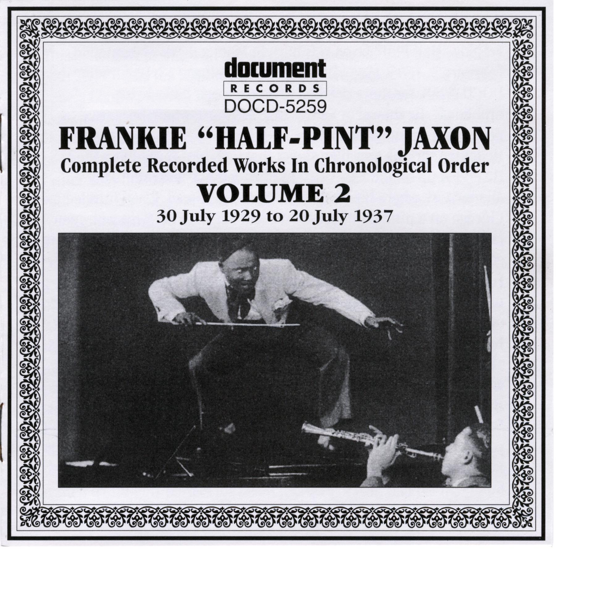 Постер альбома Frankie 'Half-Pint' Jaxon Vol. 2 1926-19309-1937
