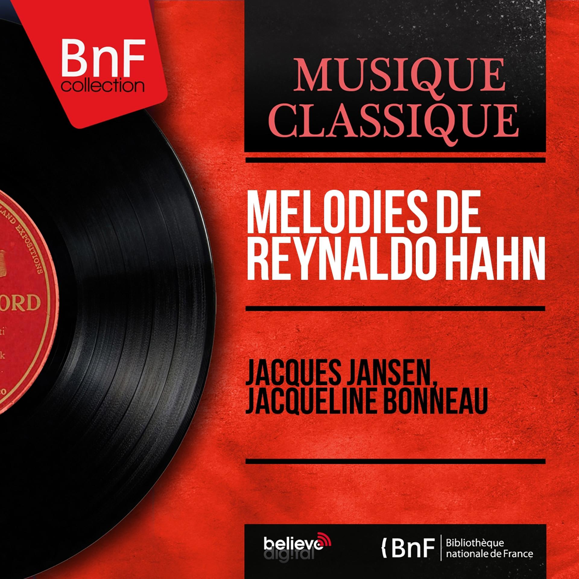 Постер альбома Mélodies de Reynaldo Hahn (Mono Version)
