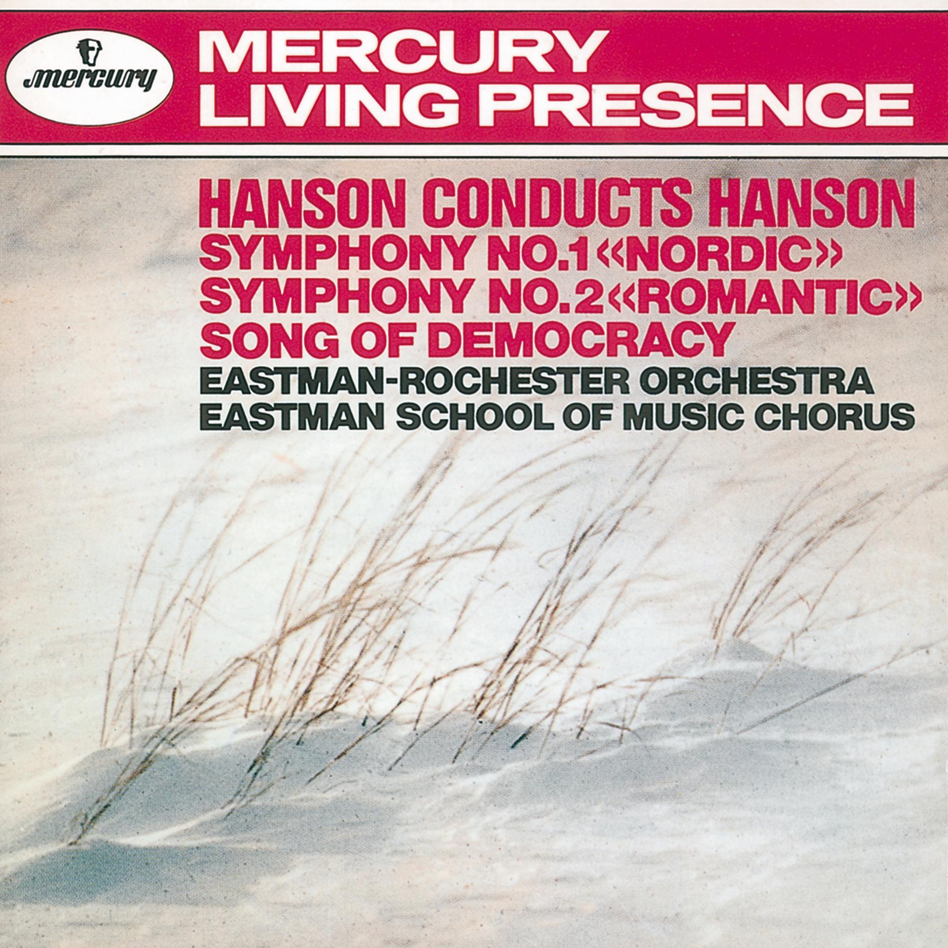 Постер альбома Hanson: Symphony Nos. 1 & 2 / Song of Democracy