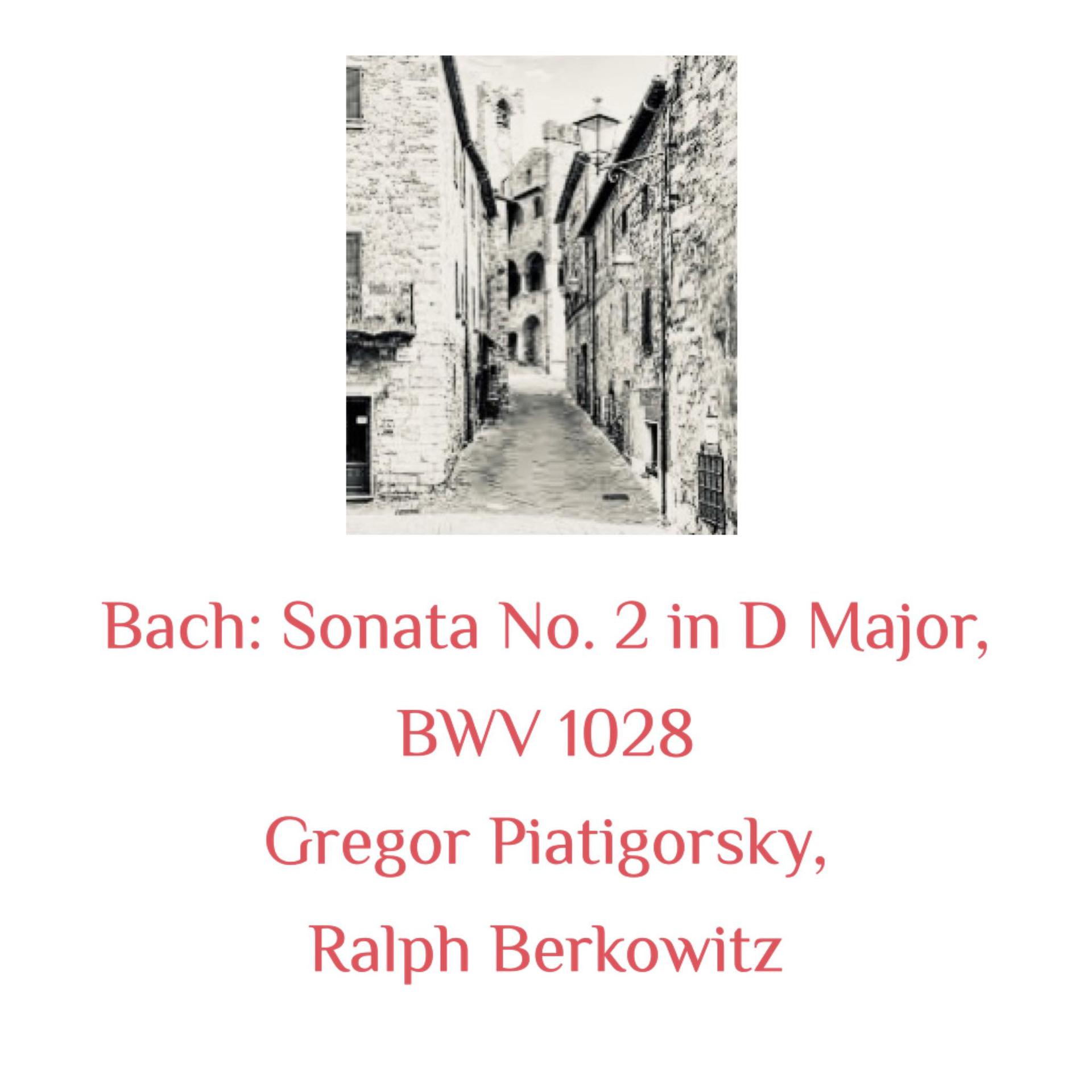 Постер альбома Bach: Sonata No. 2 in D Major, BWV 1028