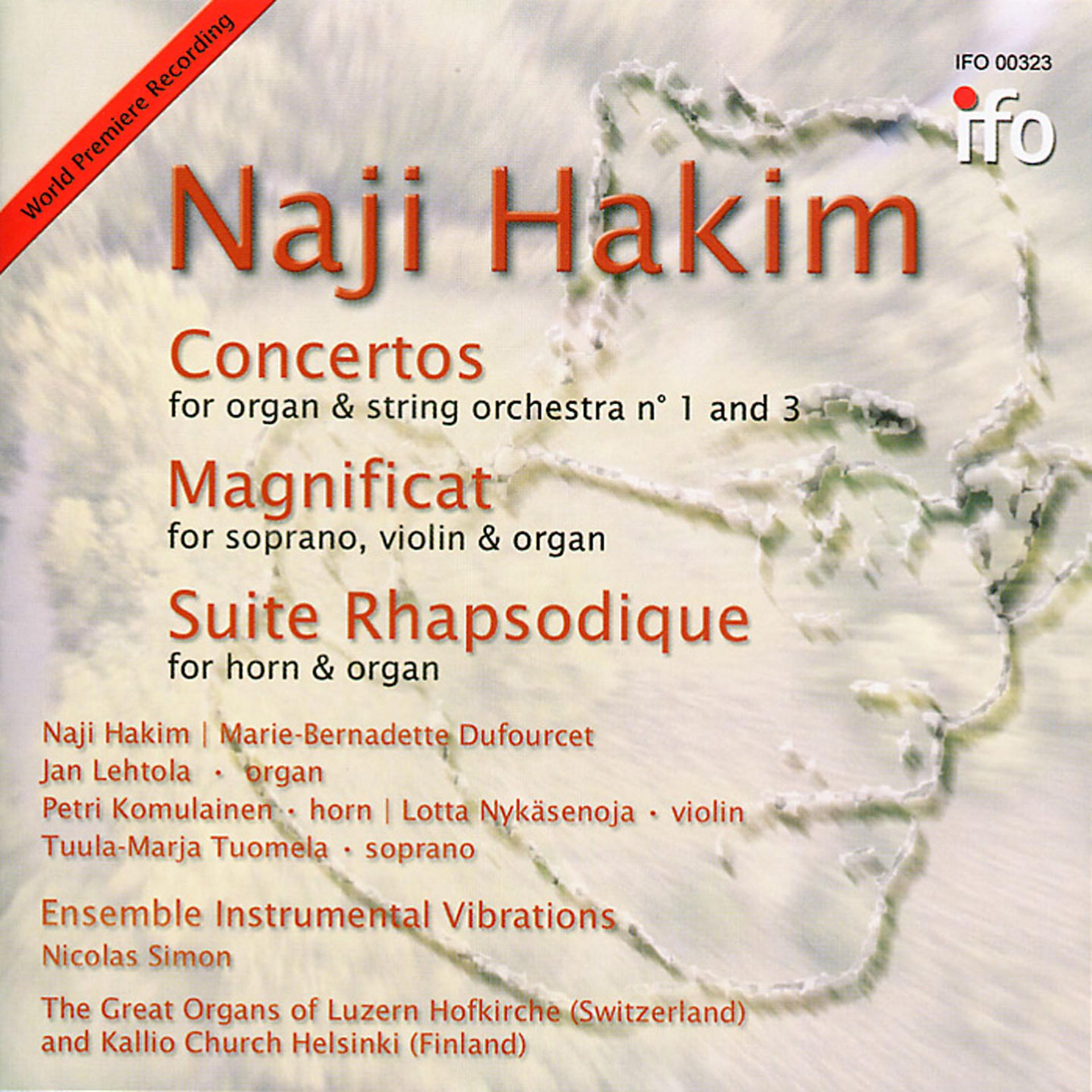 Постер альбома Naji Hakim: Concertos, Magnificat, Suite rhapsodique