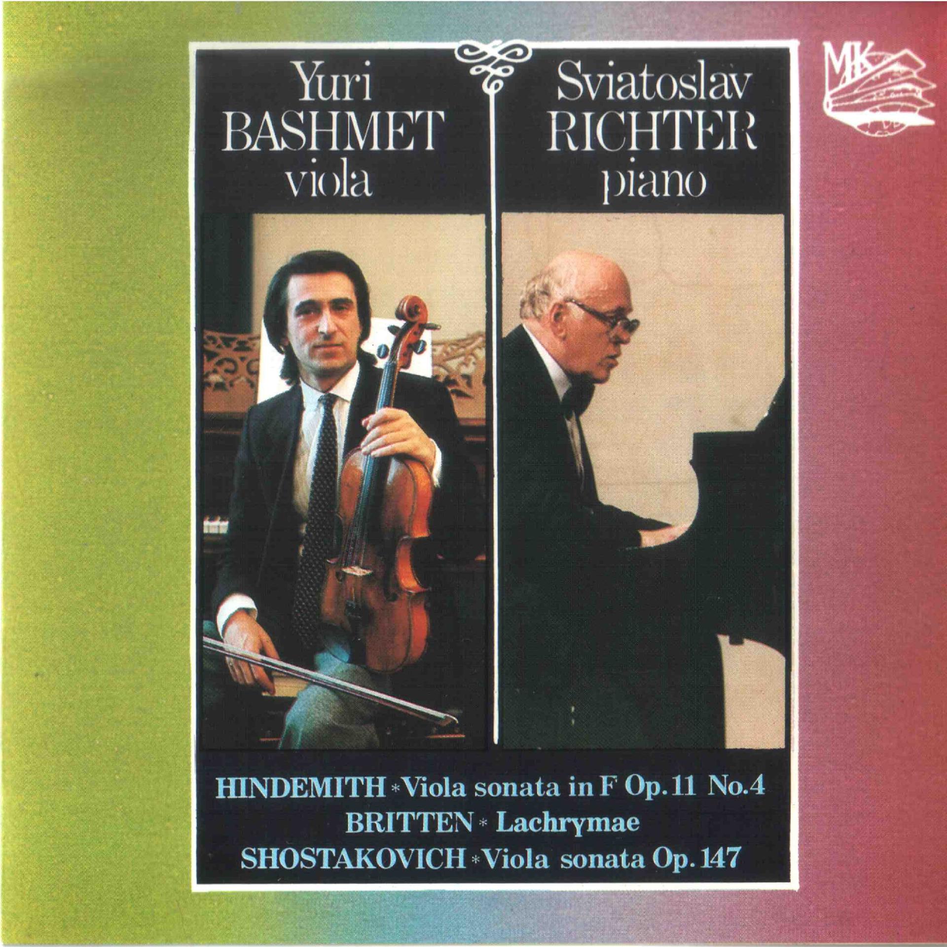 Постер альбома Hindemith & Shostakovich: Viola Sonatas